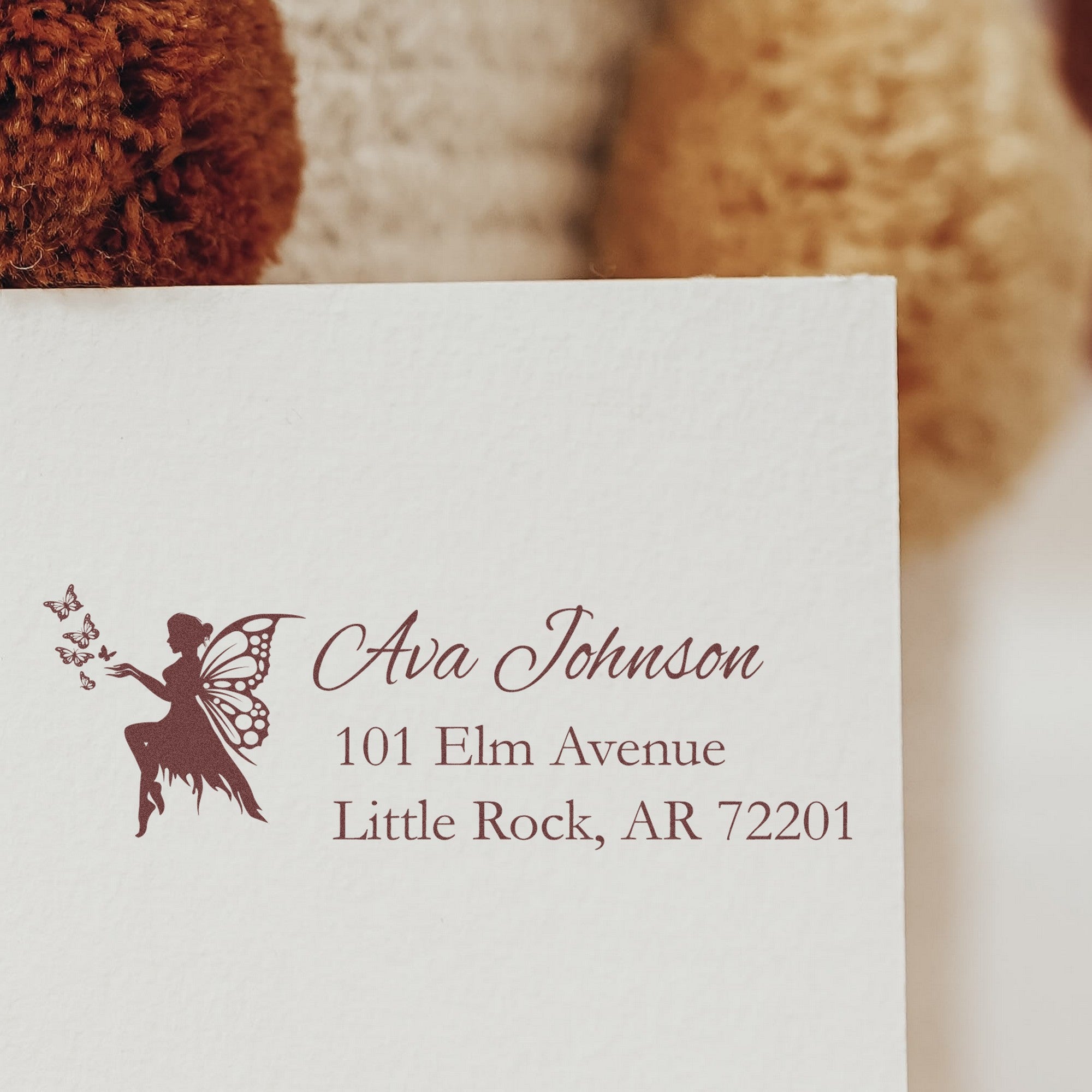 Enchanting Starshimmer Fairy Customizable Address Label Rubber Stamp - Engineer Seal Stamps