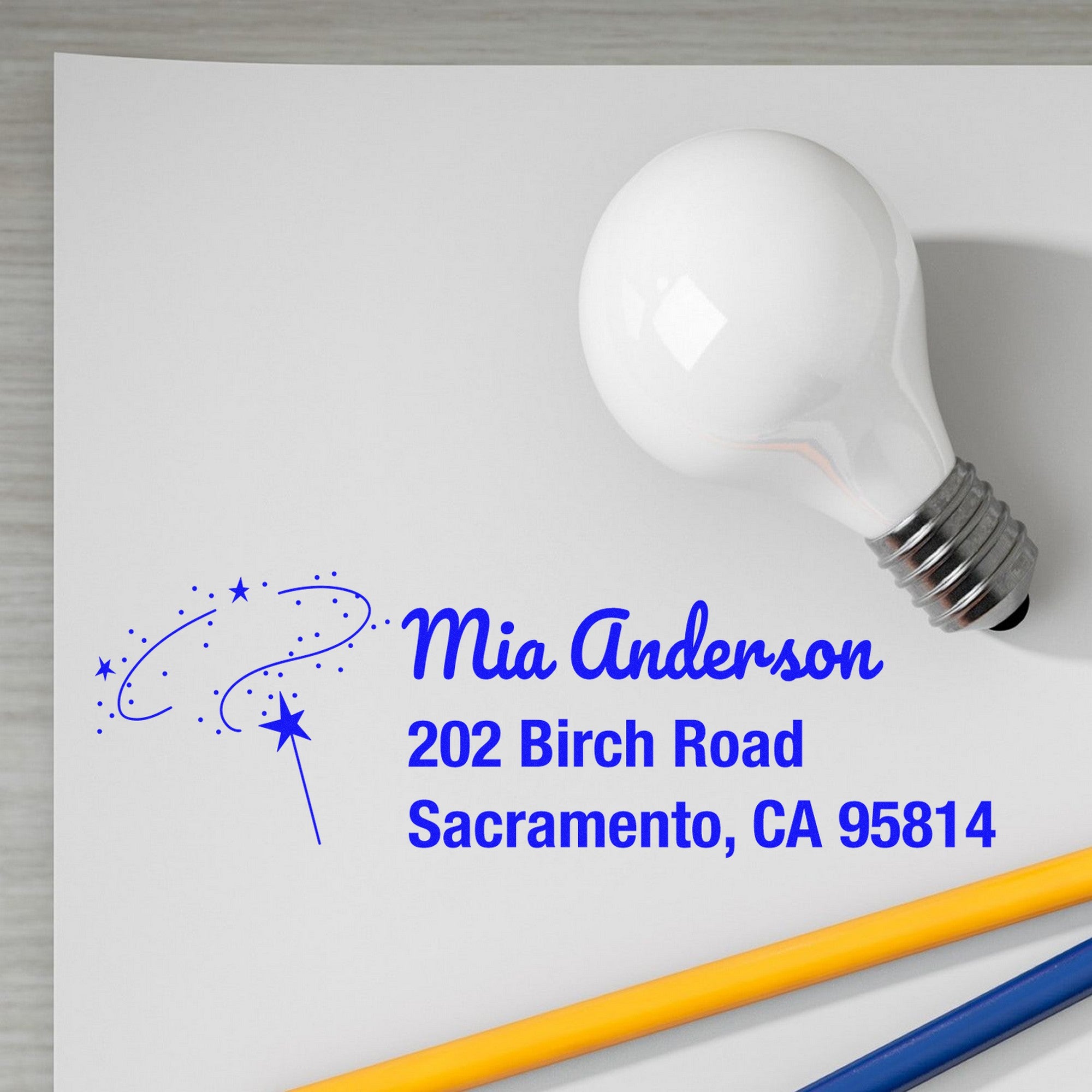 Mysterious Willowspark Fairy Personalized Address Rubber Stamp - Engineer Seal Stamps