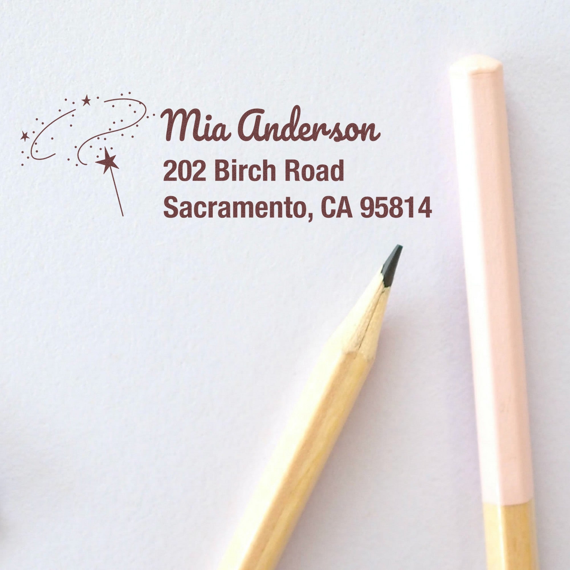 PSI Mysterious Willowspark Magical Fairy Customized Name and Address Pre-Inked Stamp - Engineer Seal Stamps