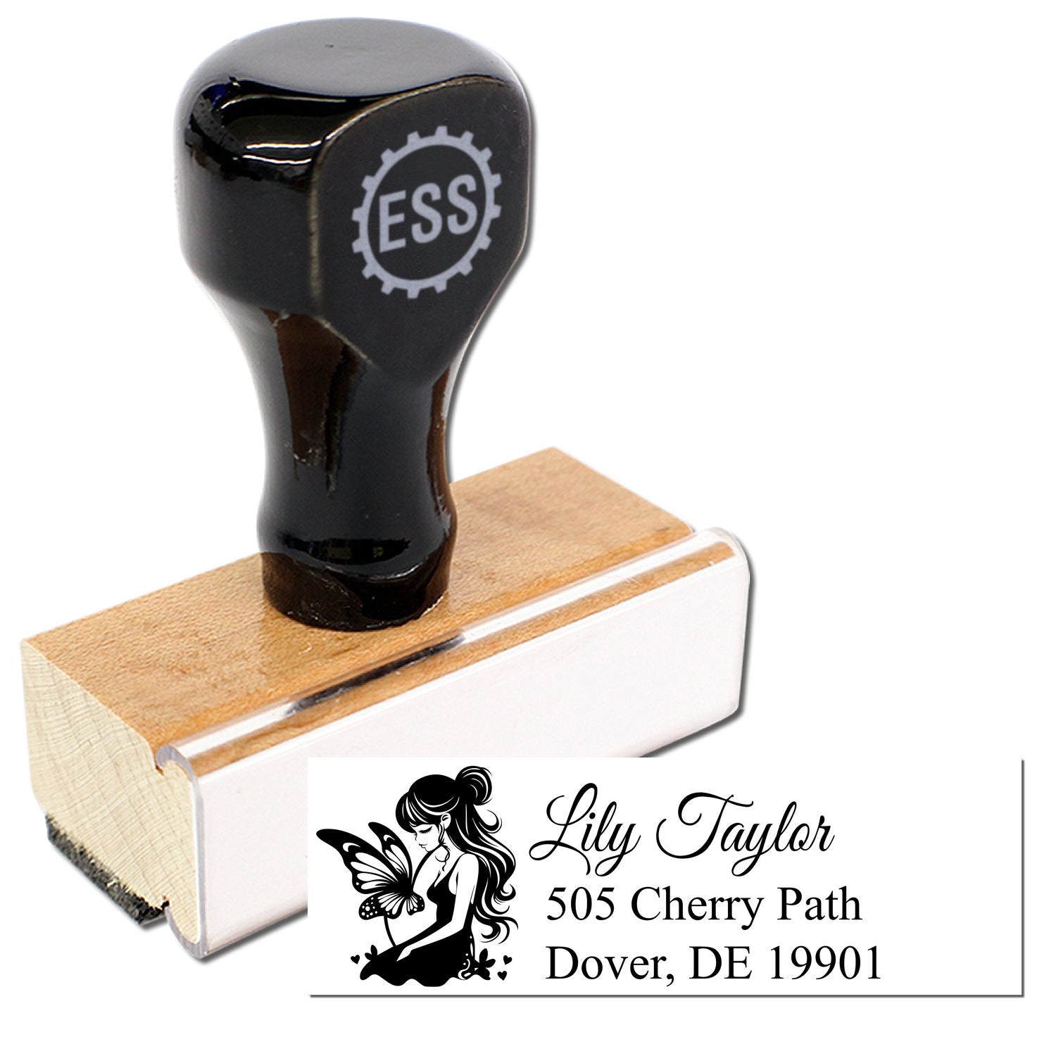 Playful Ivytwirl Fairy Personalized Mailing Rubber Stamp - Engineer Seal Stamps