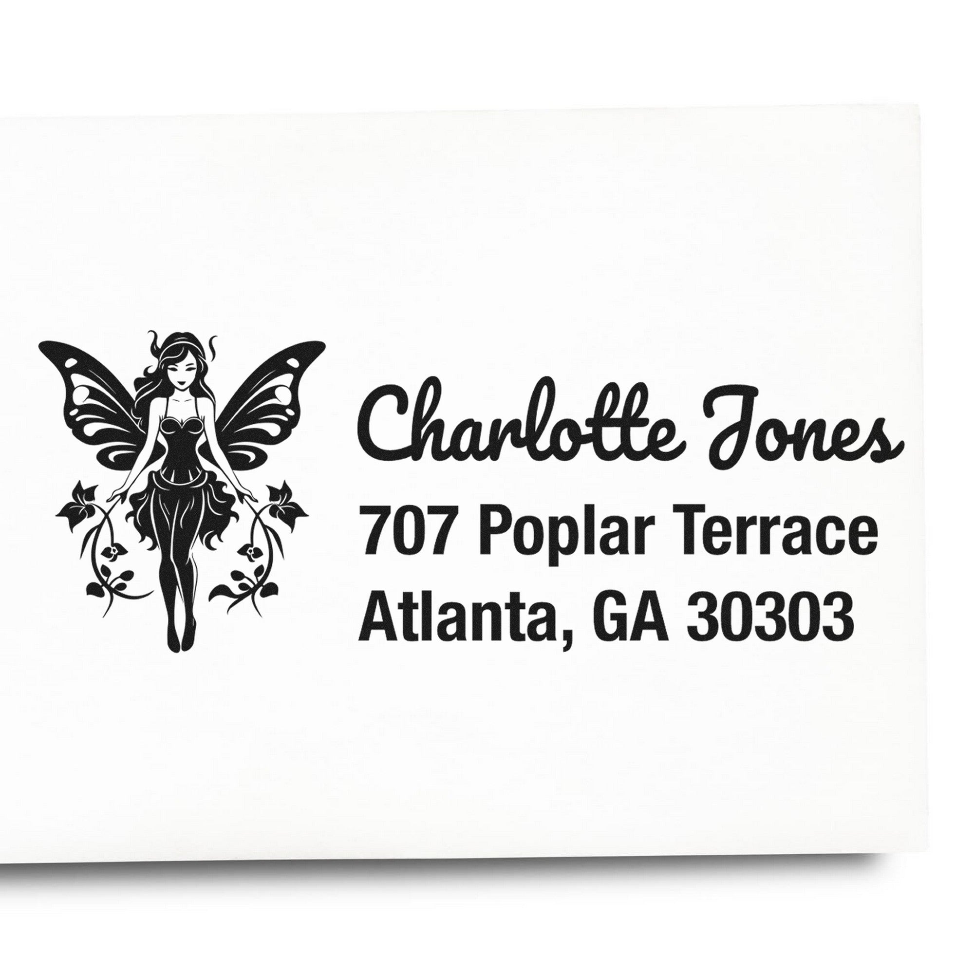Elegant Frostgleam Fairy Personalized Home Address Rubber Stamp - Engineer Seal Stamps
