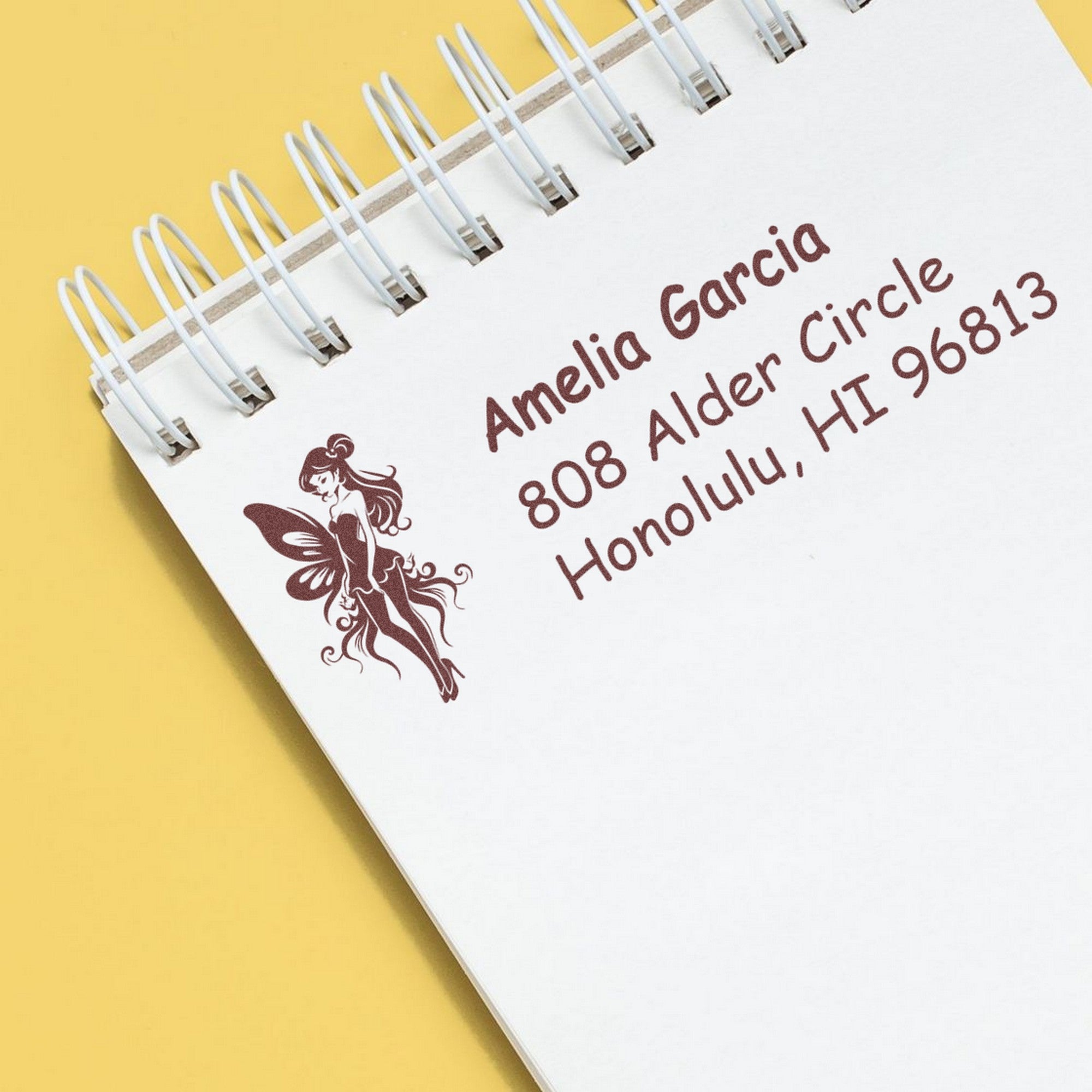 Graceful Zephyrbreeze Fairy Personalized Address Return Rubber Stamp - Engineer Seal Stamps