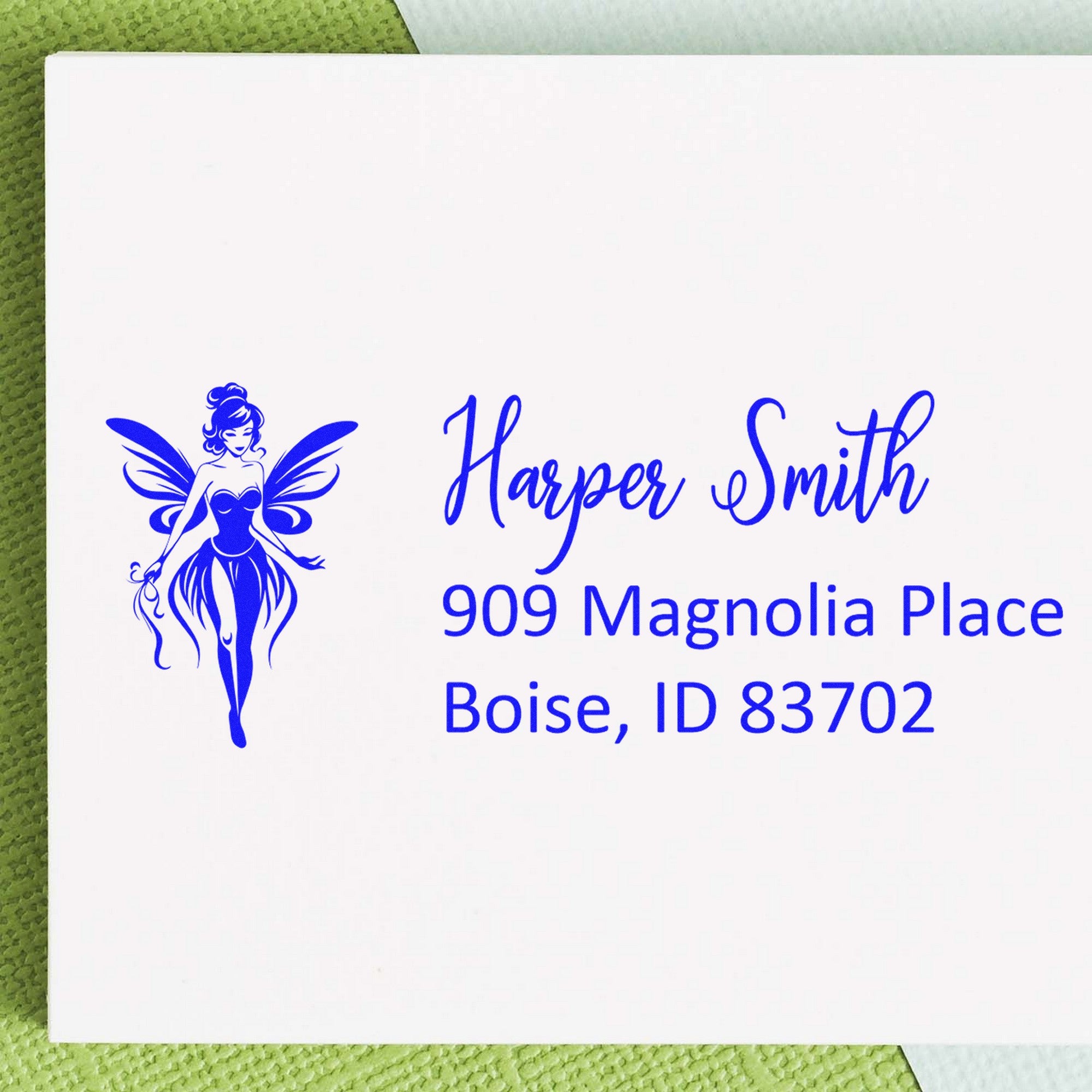 Moonlit Nyx Fairy Personalized Mailing Address Rubber Stamp - Engineer Seal Stamps