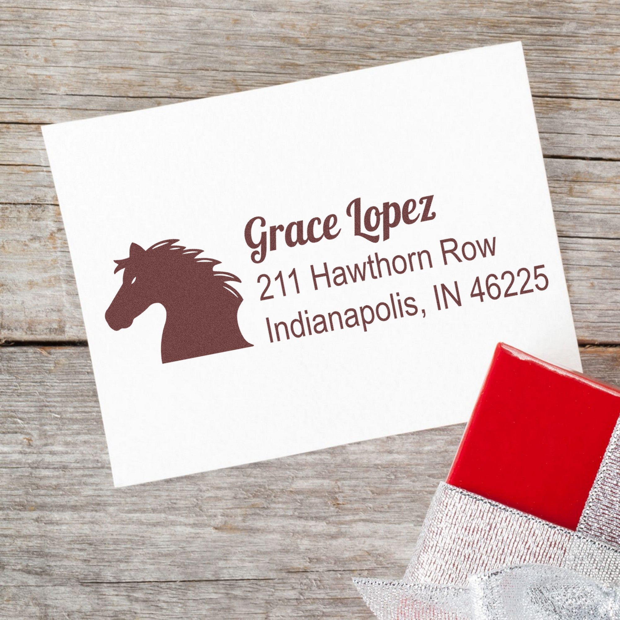 PSI Swift Thunder Steed Customizable Mailing Address Pre-Inked Stamp - Engineer Seal Stamps