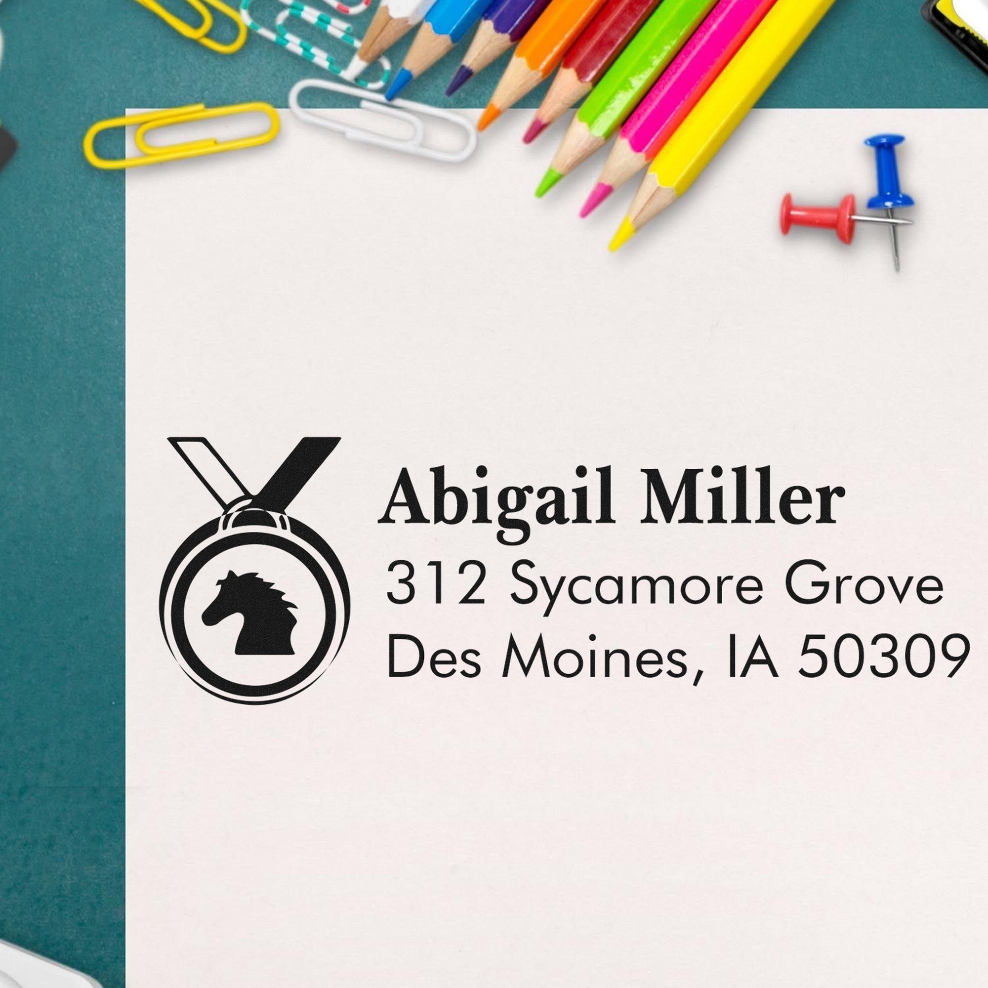 Self-Inking Best In Show Equestrian Custom Address Label Stamp - Engineer Seal Stamps