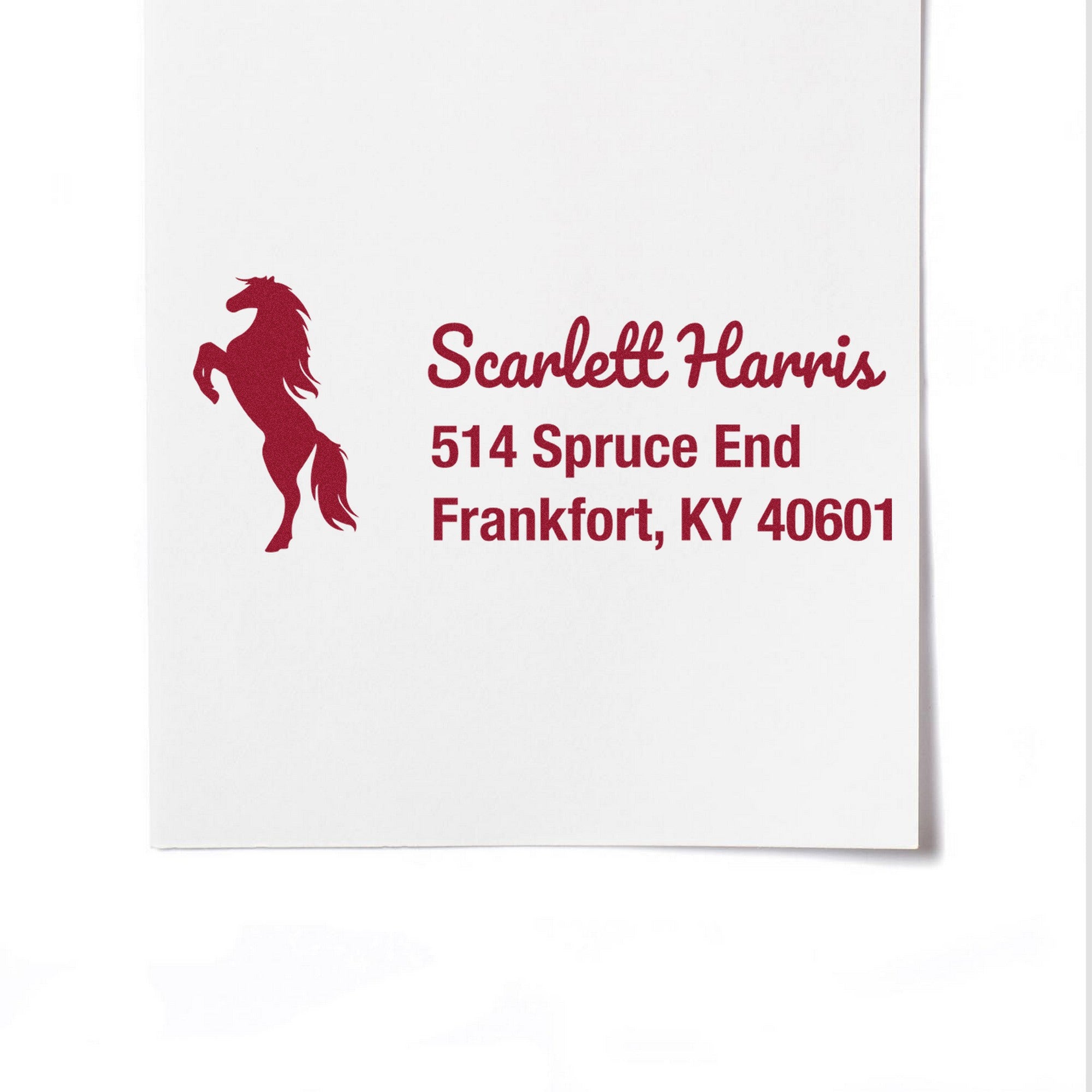 PSI Fiery Blaze Steed Customizable Home Address For Envelopes Pre-Inked Stamp - Engineer Seal Stamps