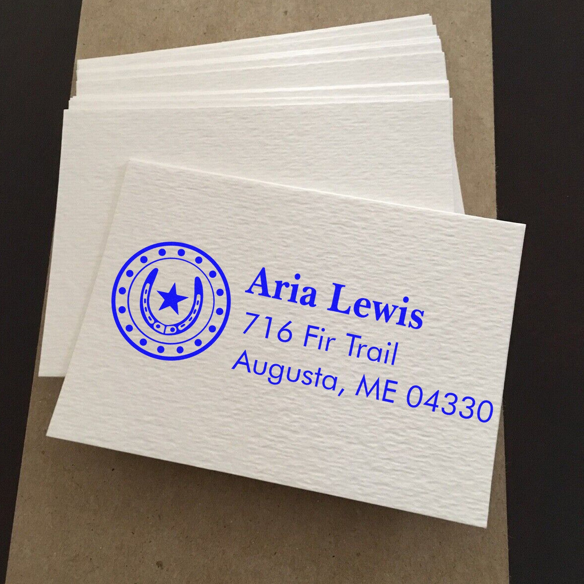 All The Luck Horse Customize Address Return Rubber Stamp - Engineer Seal Stamps