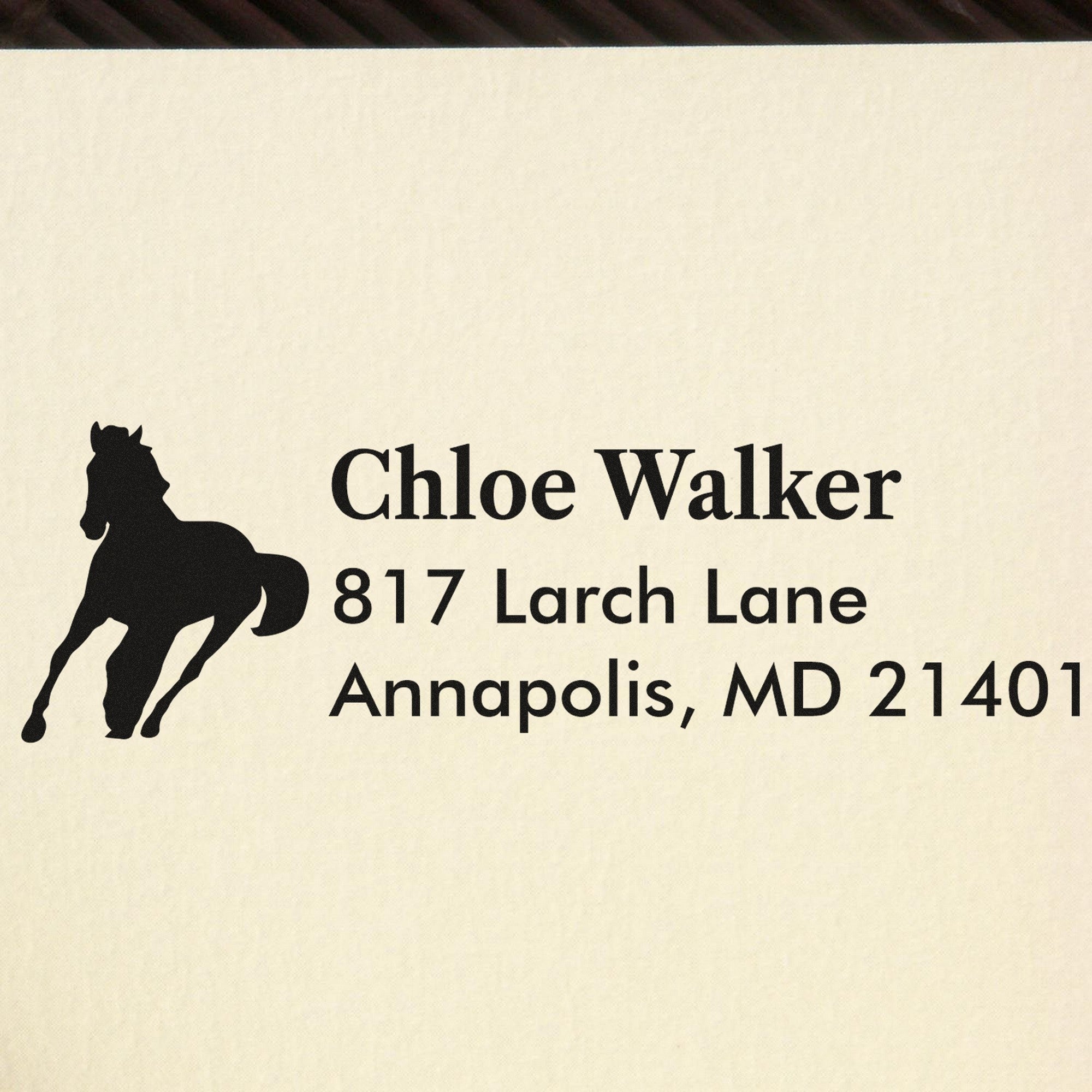 Steady Clipper Horse Customize Mailing Address Rubber Stamp - Engineer Seal Stamps