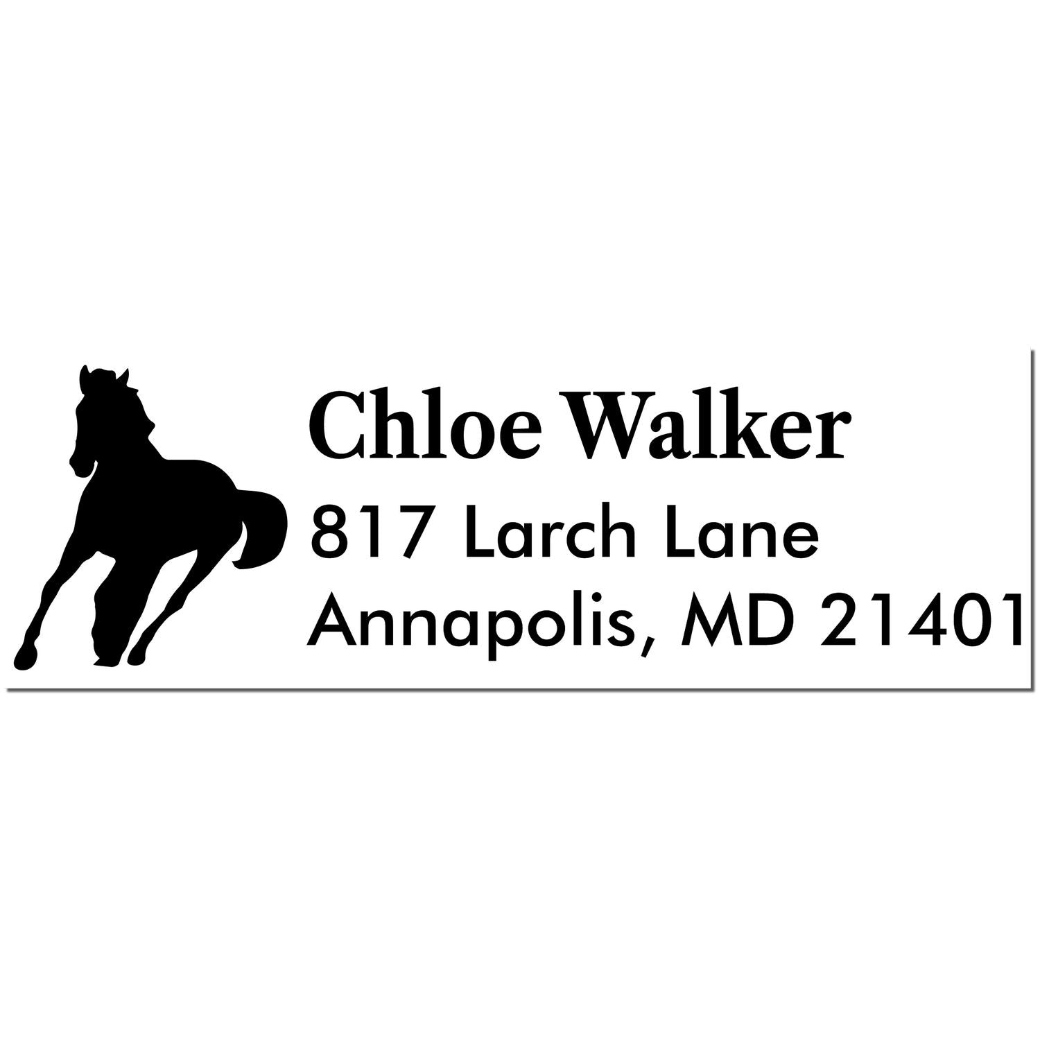 Steady Clipper Horse Customize Mailing Address Rubber Stamp - Engineer Seal Stamps