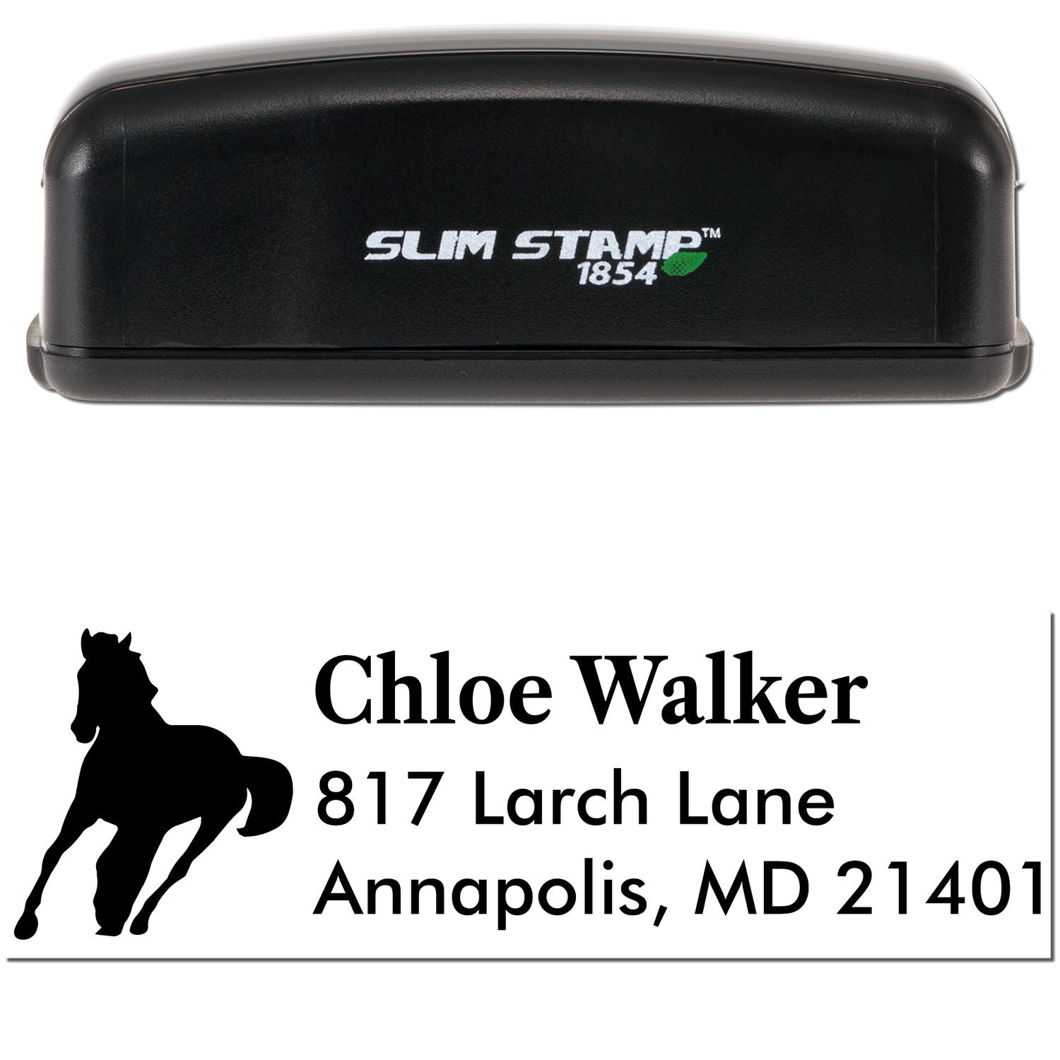 Slim Pre-Inked Steady Clipper Horse Handmade Home Address For Envelopes Stamp - Engineer Seal Stamps