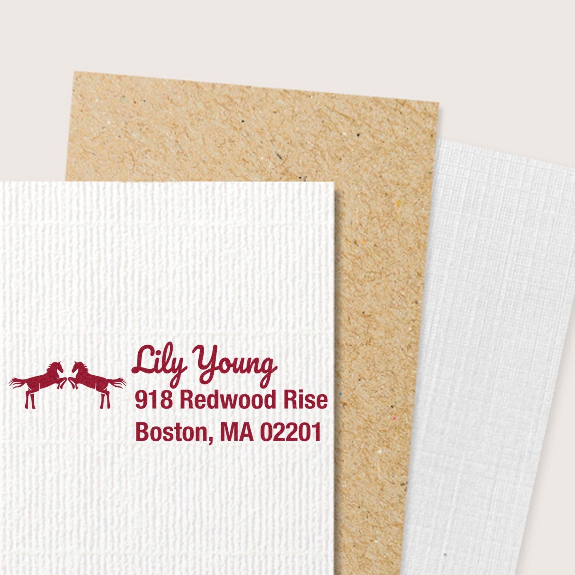 PSI Brave Warriors Steed Personalized Name and Address Pre-Inked Stamp - Engineer Seal Stamps