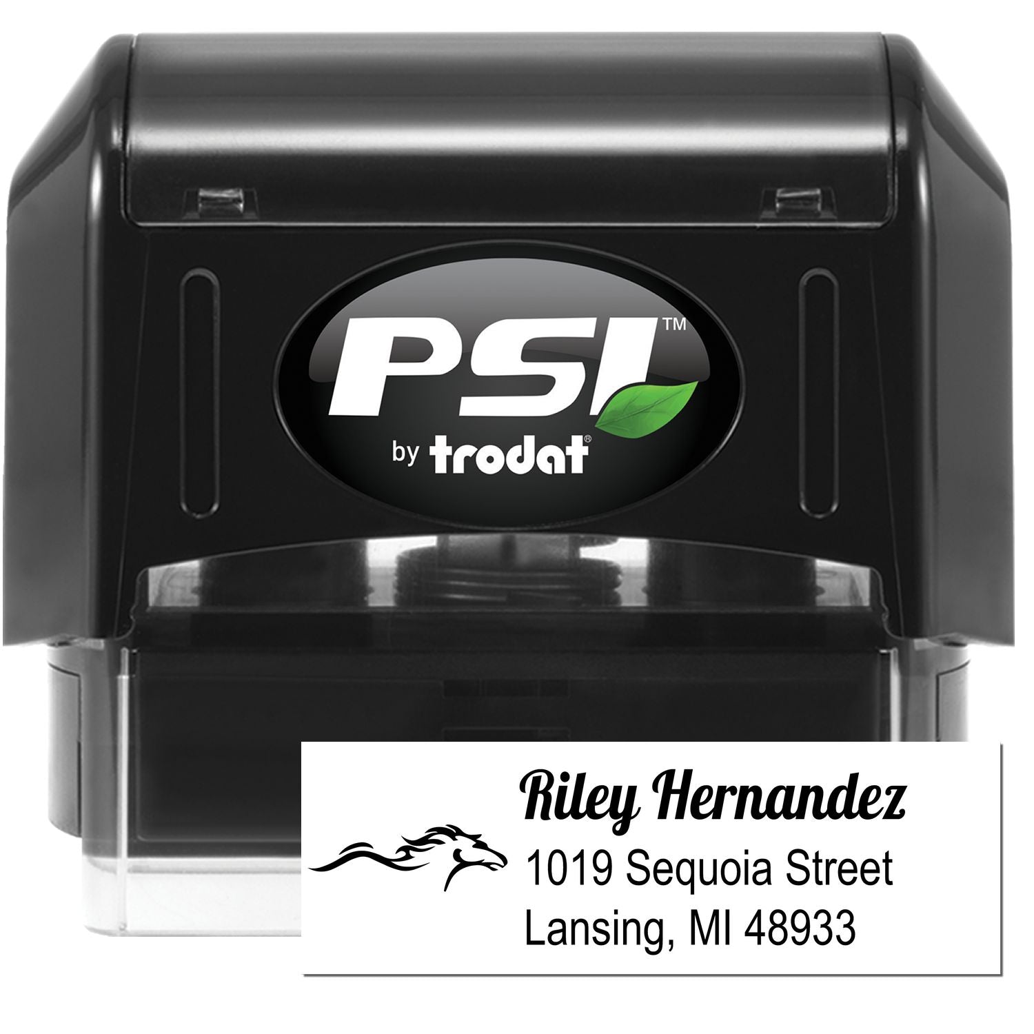 PSI Wild Comet Steed Personalized Mailing Pre-Inked Stamp - Engineer Seal Stamps