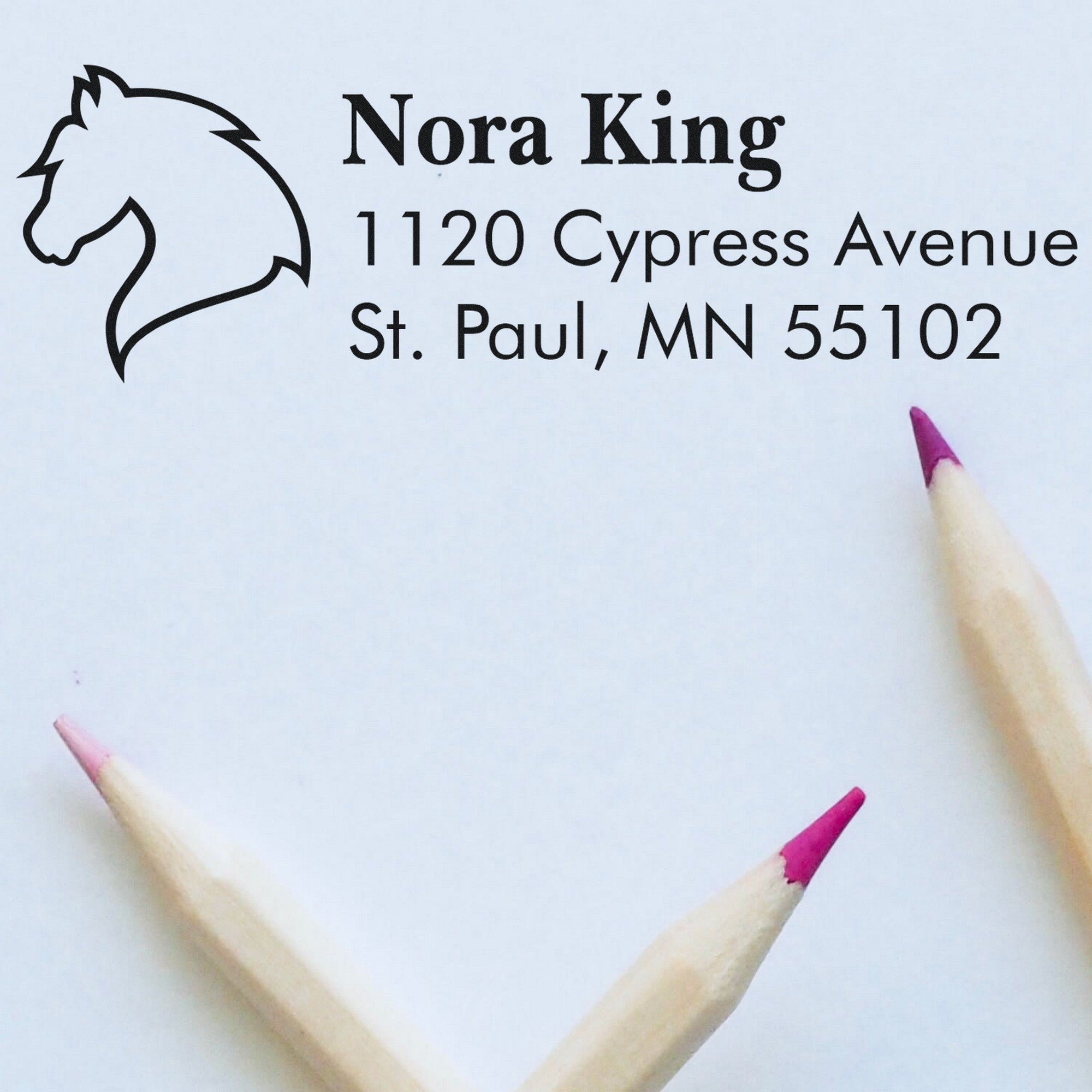 Self-Inking Mystic Shadow Equestrian Customized Mailing Address Stamp - Engineer Seal Stamps
