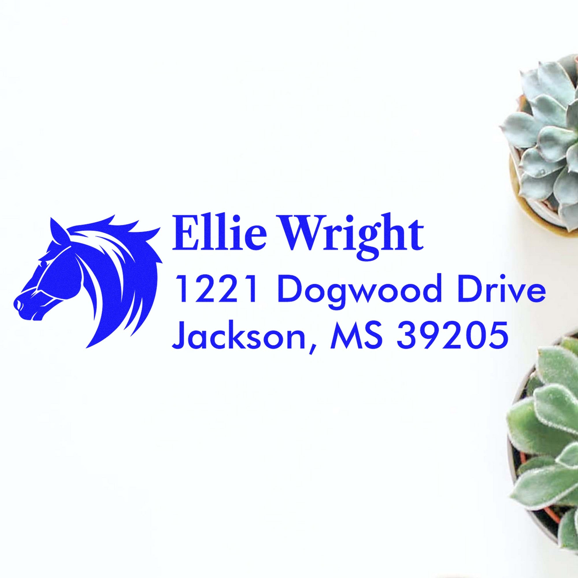 PSI Serene River Steed Personalized Home Address Pre-Inked Stamp - Engineer Seal Stamps