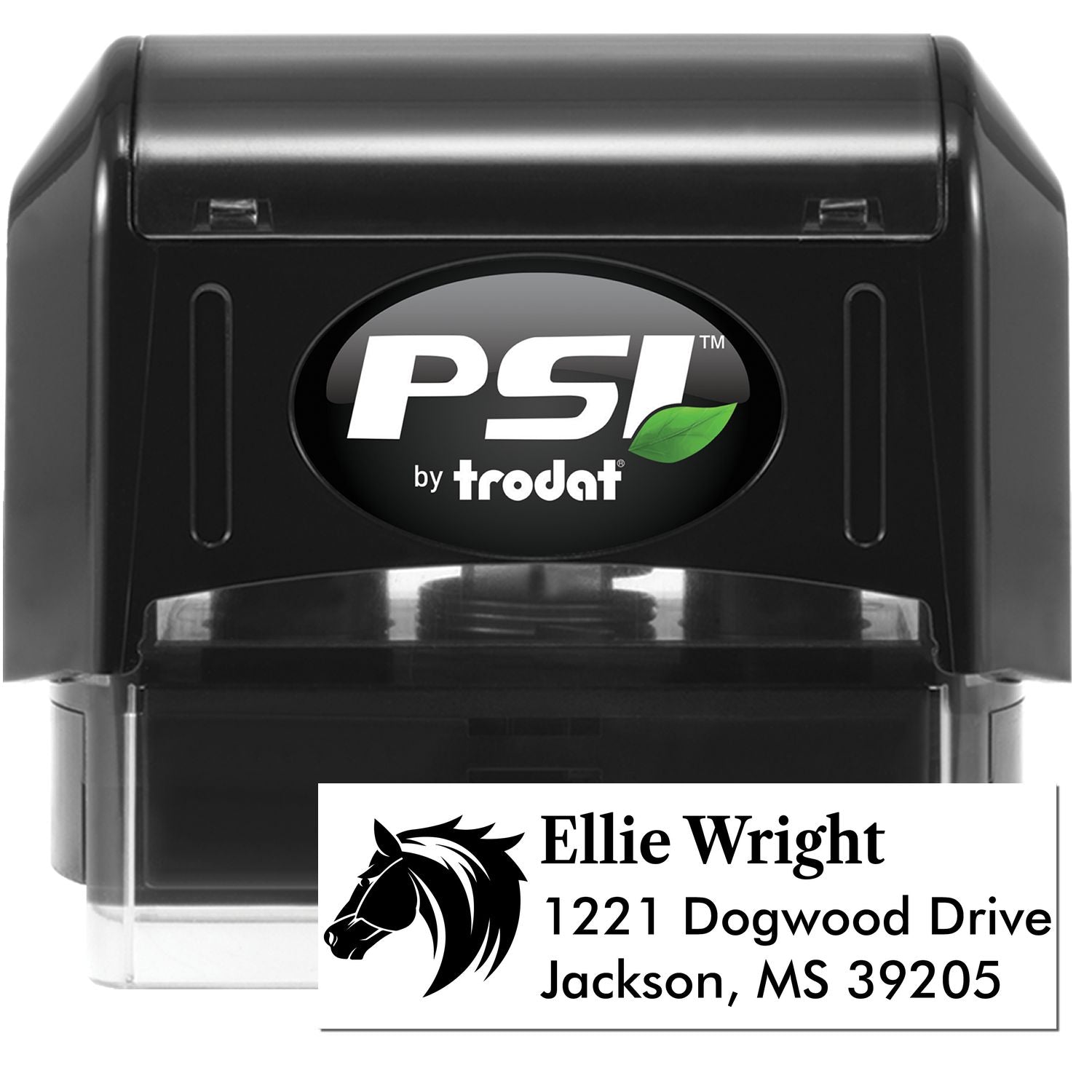 PSI Serene River Steed Personalized Home Address Pre-Inked Stamp - Engineer Seal Stamps