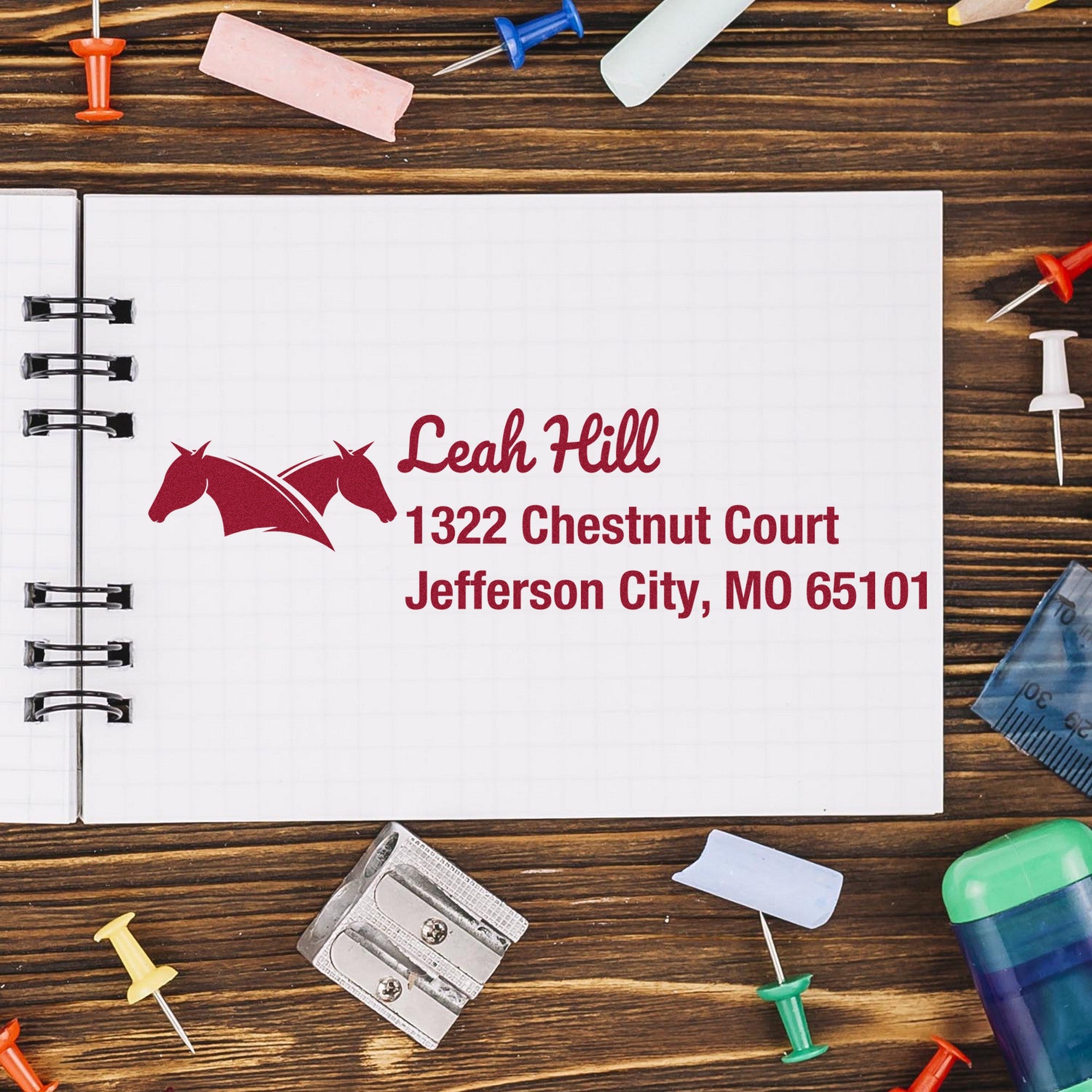 Self-Inking Regal Majesty Equestrian Customized New Address Stamp - Engineer Seal Stamps