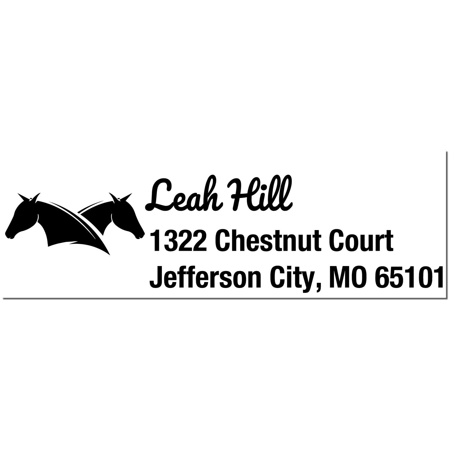 Regal Majesty Horse Customizable Address Rubber Stamp - Engineer Seal Stamps