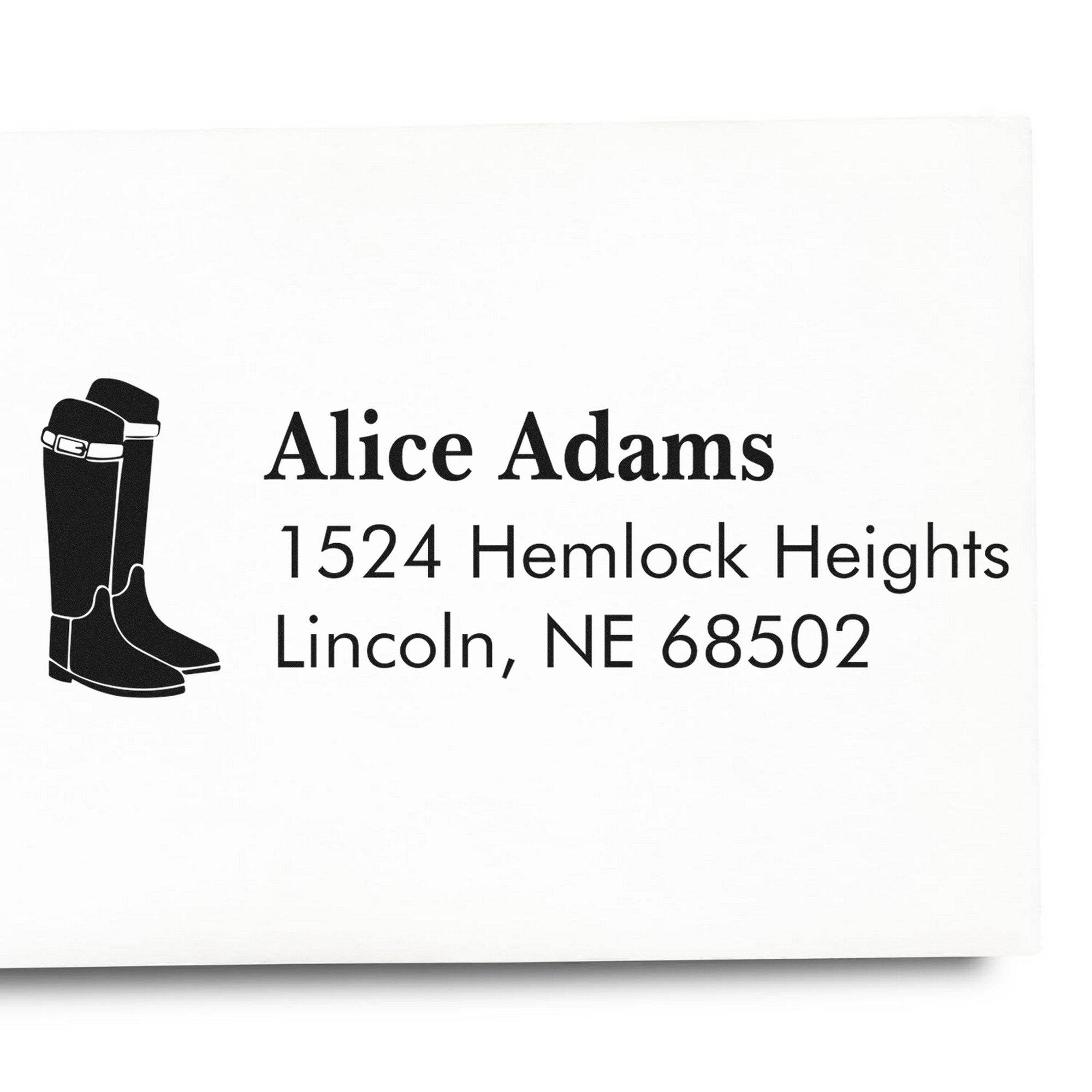 PSI Fancy Boots Steed Personalized Mail Address Pre-Inked Stamp - Engineer Seal Stamps
