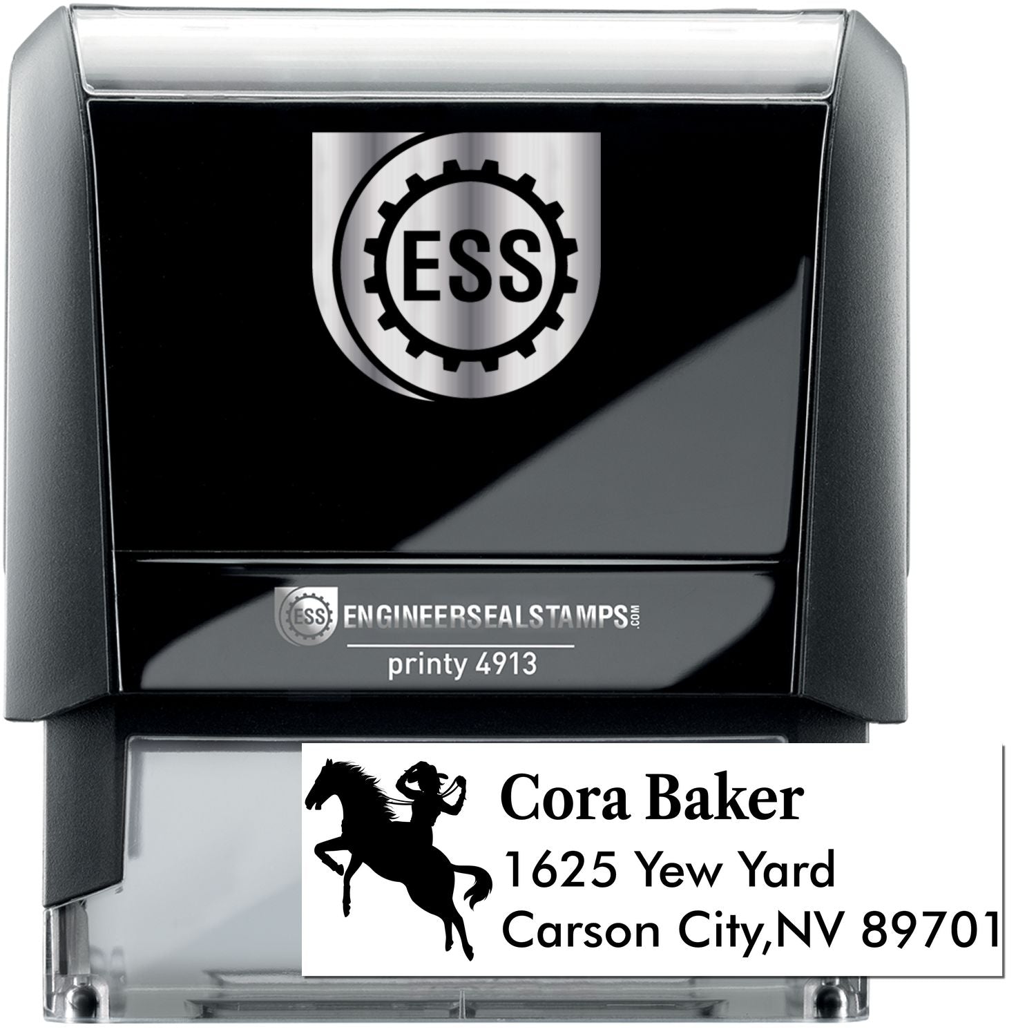 Self-Inking Roaming Ranger Equestrian Handmade Address Stamp - Engineer Seal Stamps
