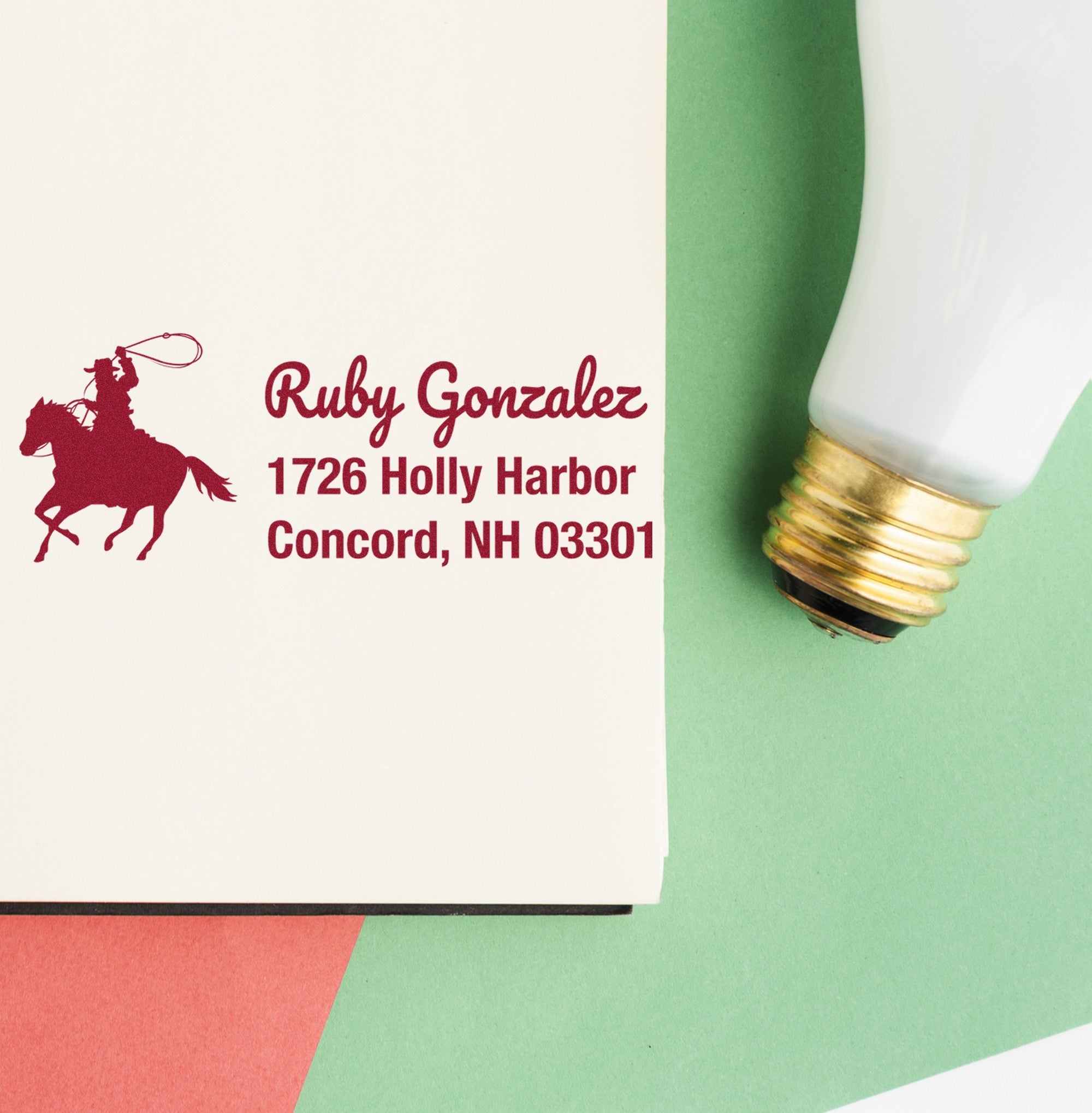 PSI Shining Pearl Steed Personalized Home Address For Envelopes Pre-Inked Stamp - Engineer Seal Stamps