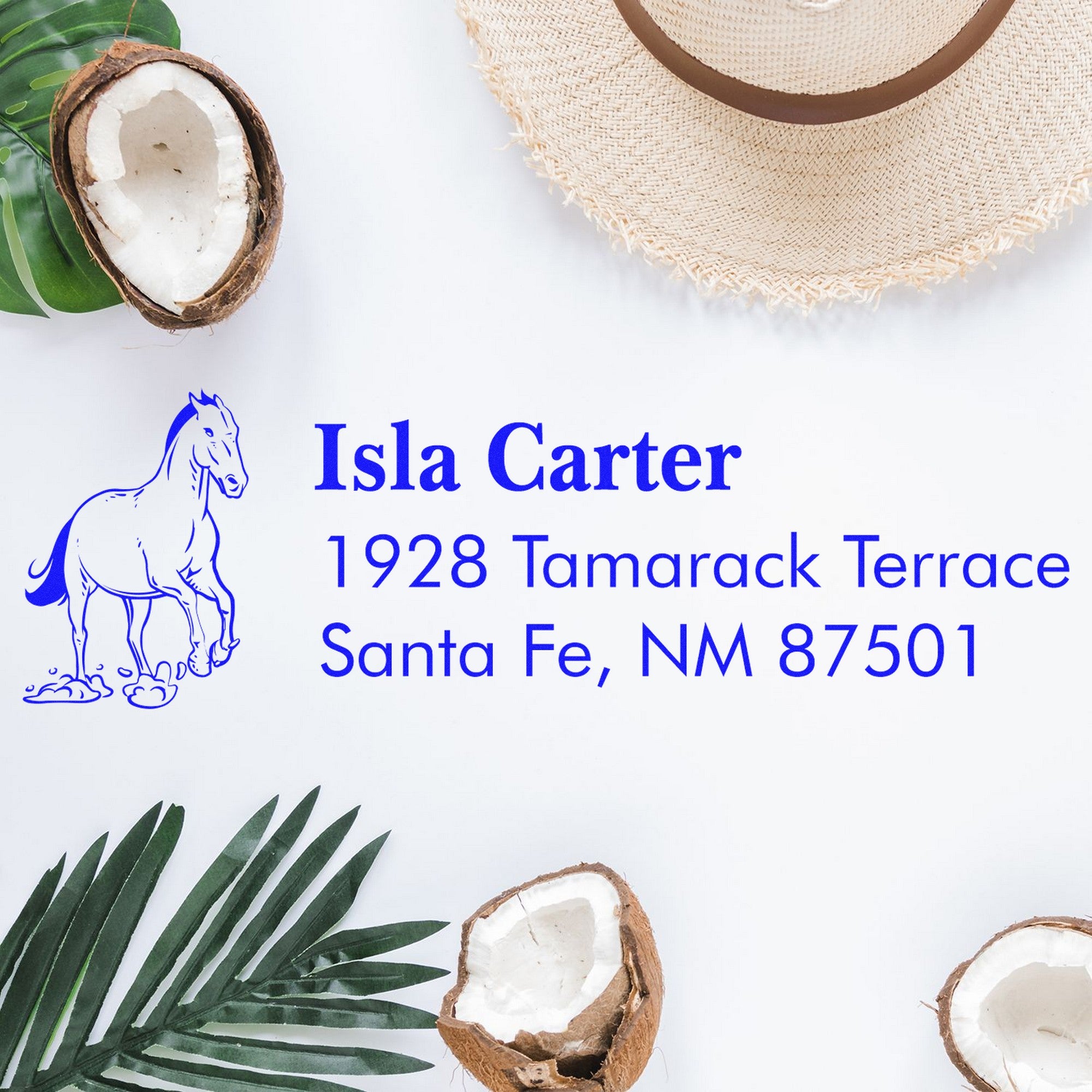 Powerful Titan Horse Customizable Address Return Rubber Stamp - Engineer Seal Stamps