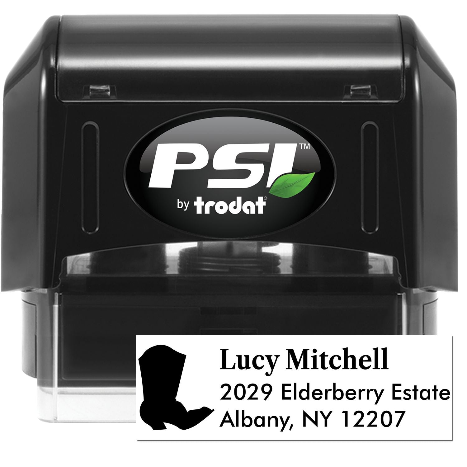 PSI Trusty Boots Steed Custom Return Address Pre-Inked Stamp - Engineer Seal Stamps