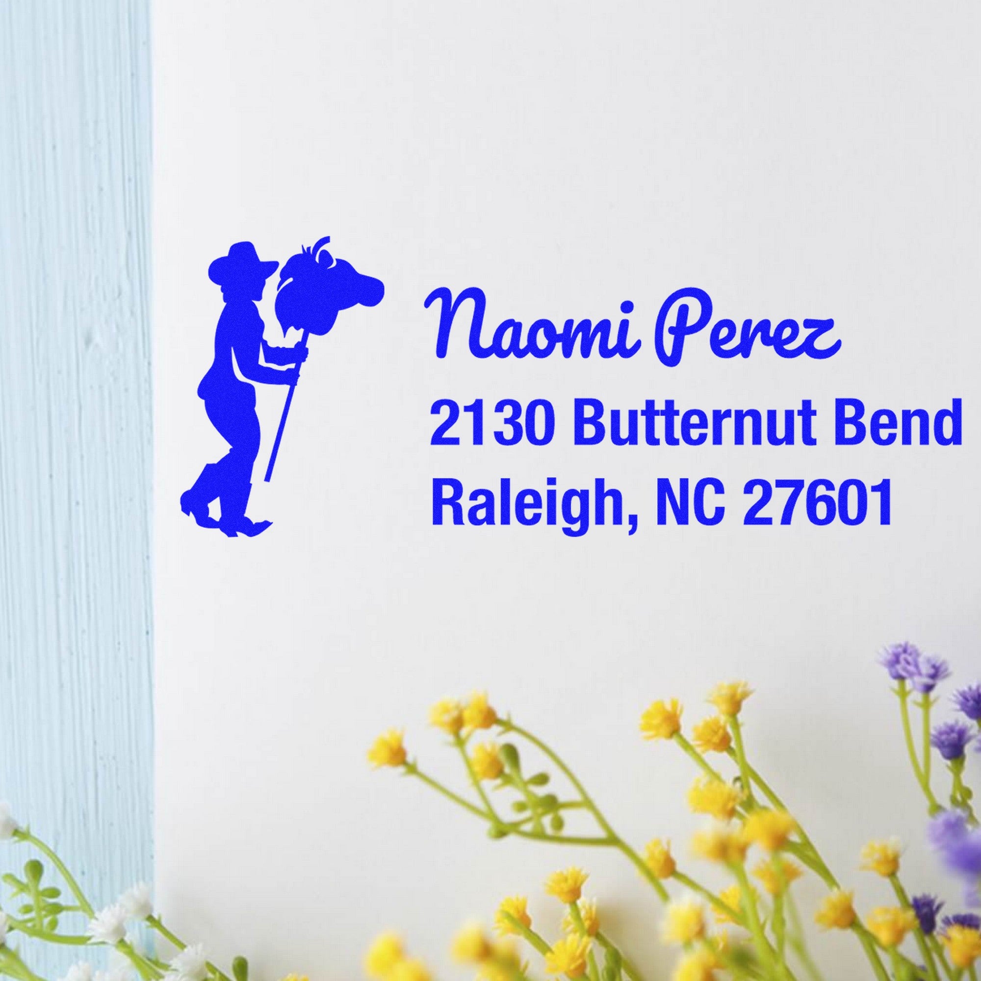 Loyal Buddy Horse Customizable Mail Address Rubber Stamp - Engineer Seal Stamps