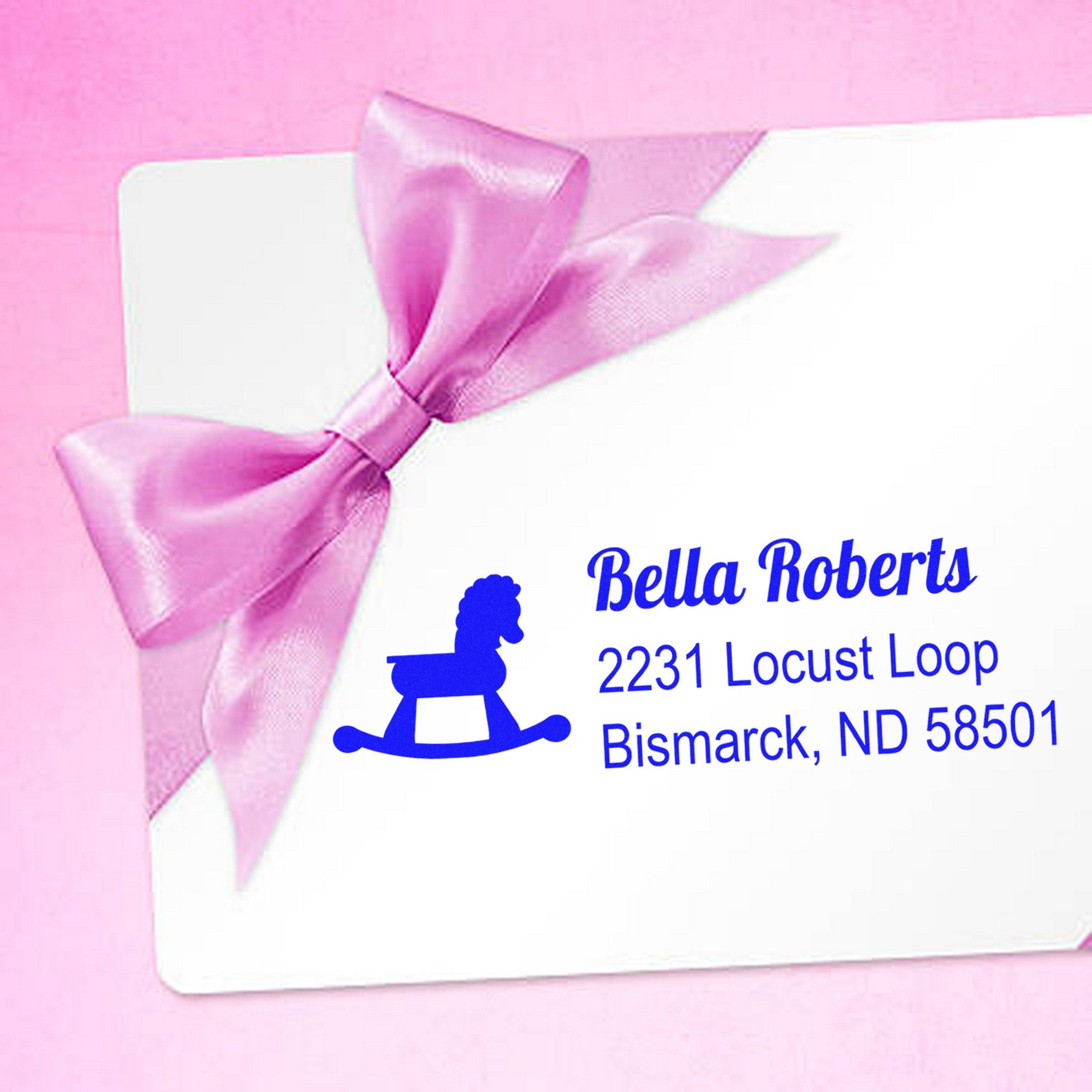 Self-Inking Playful Rocking Horse Equestrian Handmade Address Return Stamp - Engineer Seal Stamps