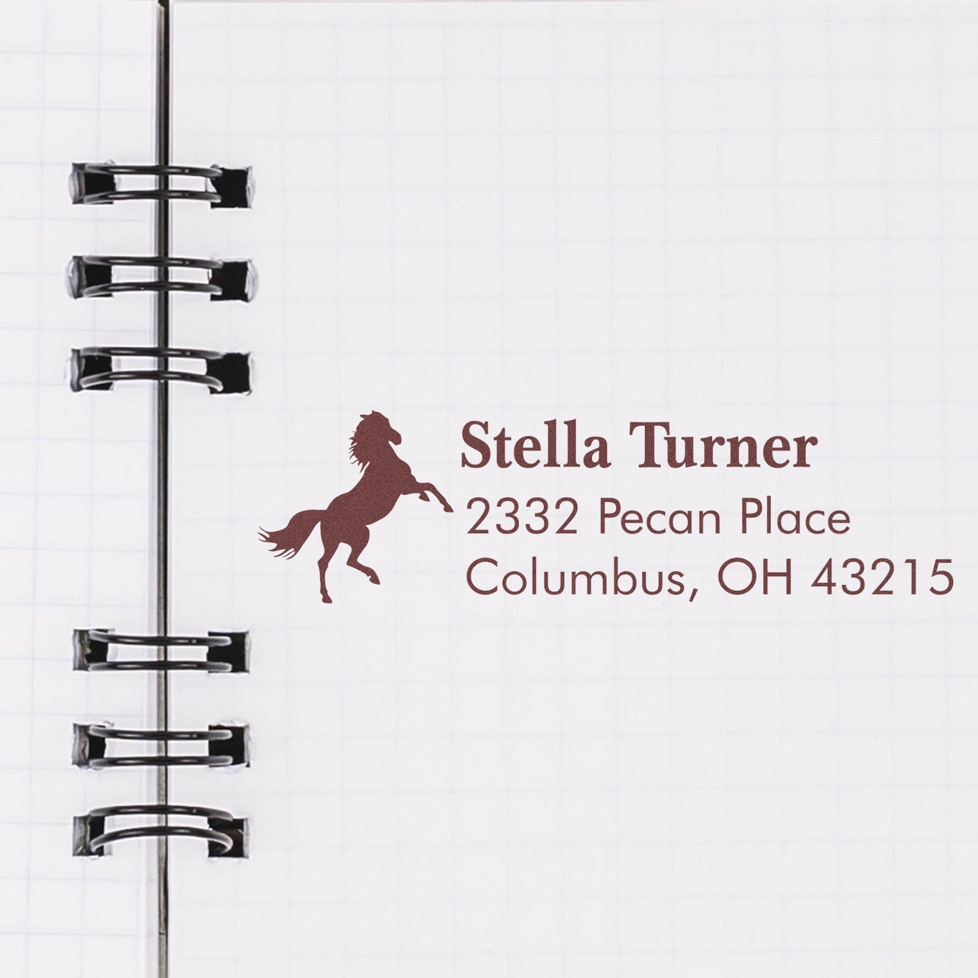 Graceful Willow Horse Customizable Home Address For Envelopes Rubber Stamp - Engineer Seal Stamps