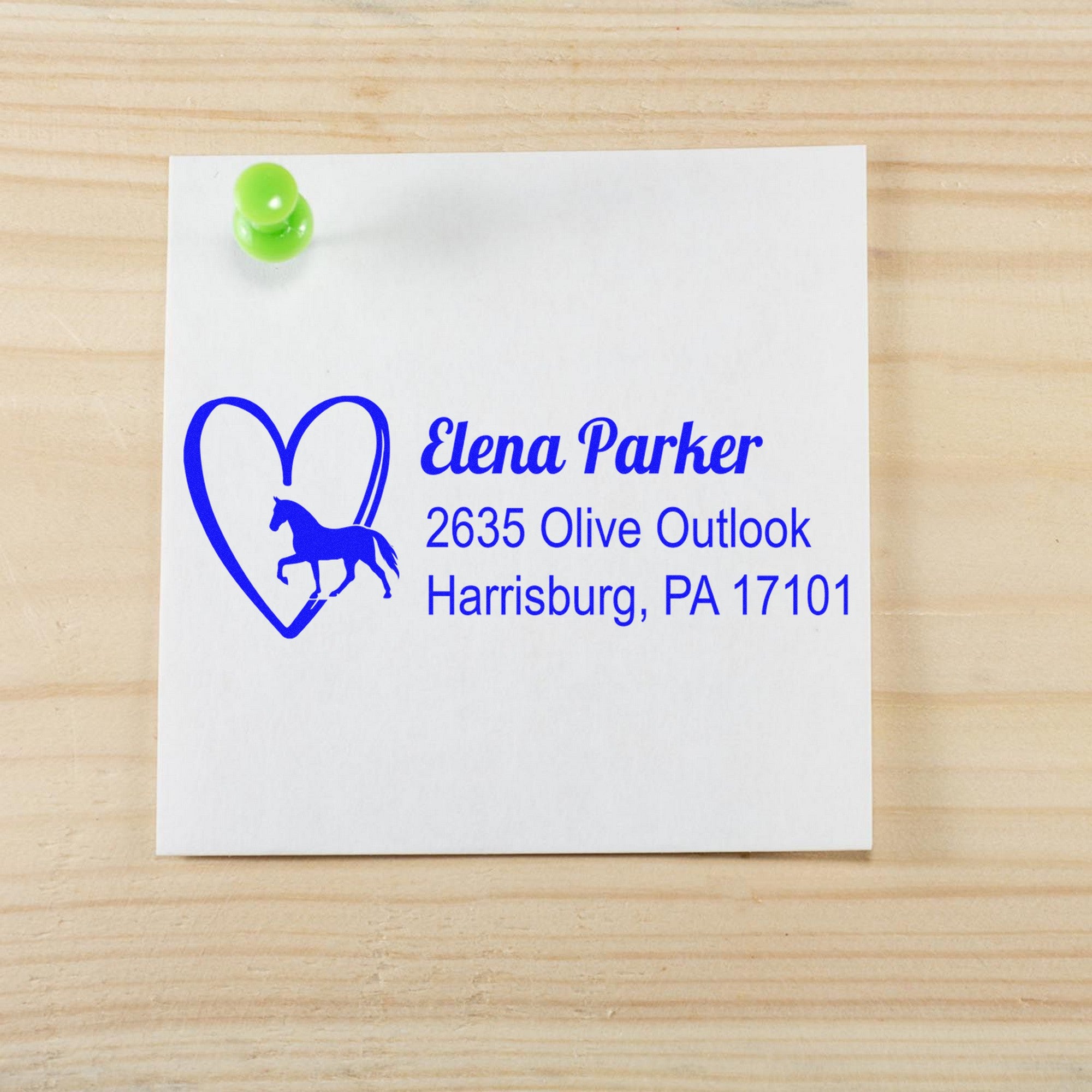 Heartfelt Canter Horse Personalized Return Address Rubber Stamp - Engineer Seal Stamps