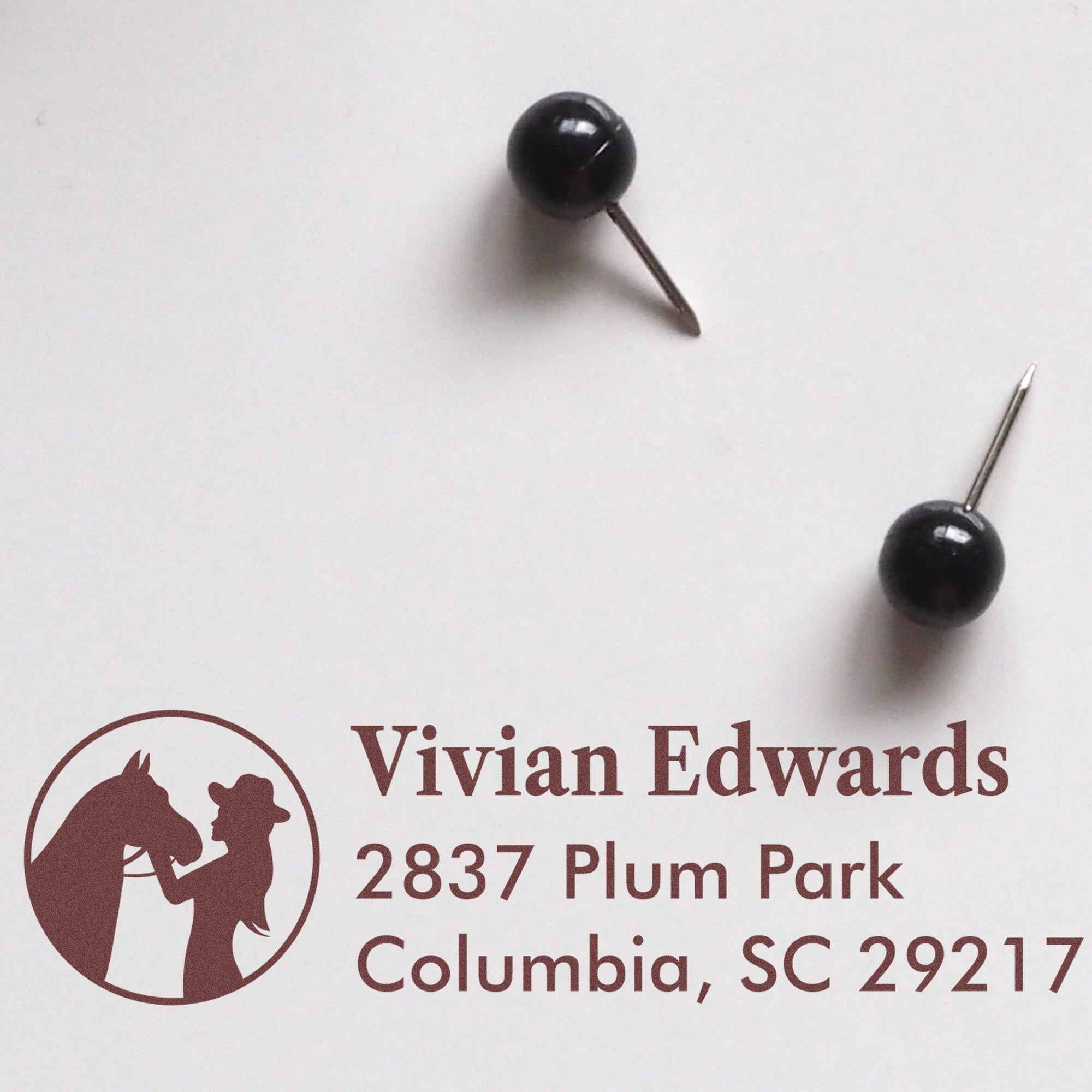 Cowgirl's Companion Horse Personalized Mailing Rubber Stamp - Engineer Seal Stamps