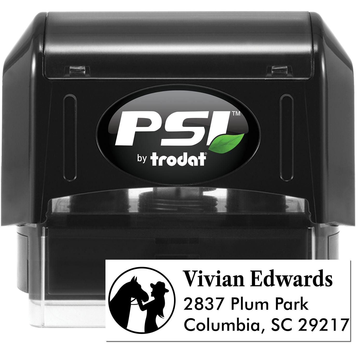 PSI Cowgirl's Companion Steed Custom New Address Pre-Inked Stamp - Engineer Seal Stamps