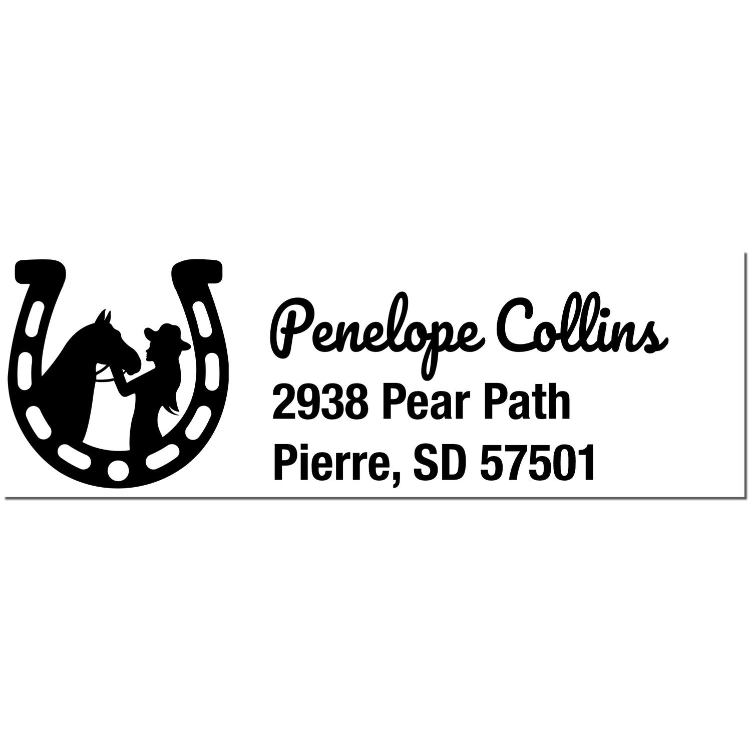 Horseshoe Harmony Horse Personalized Mail Rubber Stamp - Engineer Seal Stamps