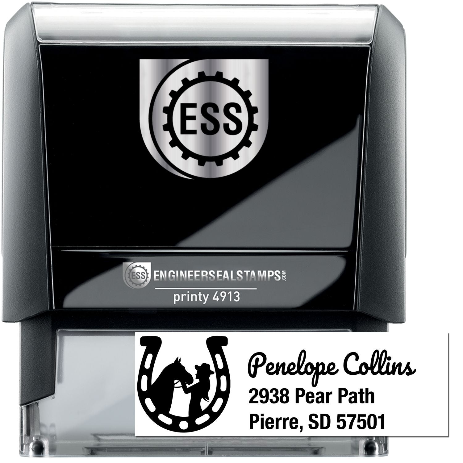 Self-Inking Horseshoe Harmony Equestrian Customize Return Address Stamp - Engineer Seal Stamps