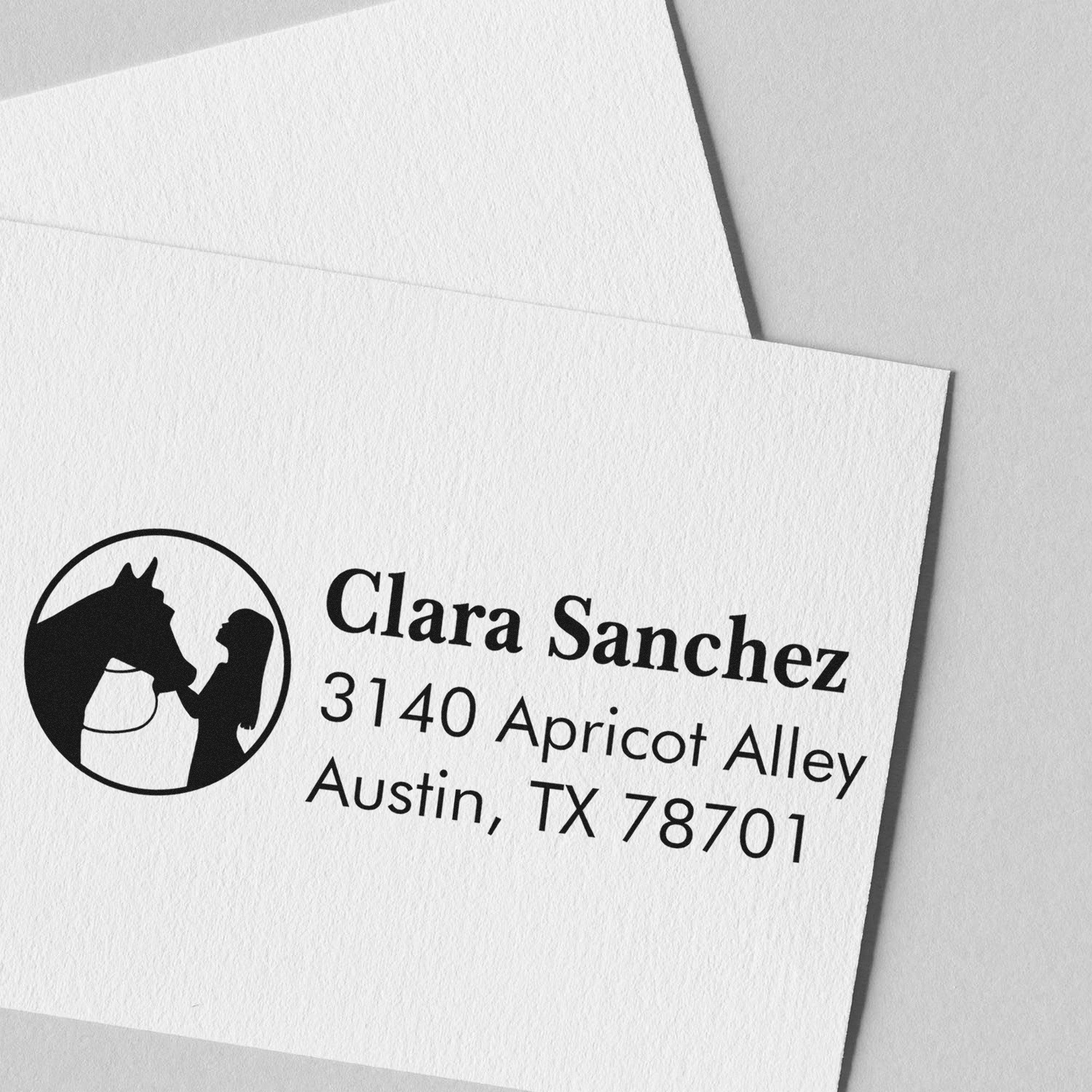 PSI Dreamy Stardust Steed Customized Address Pre-Inked Stamp - Engineer Seal Stamps