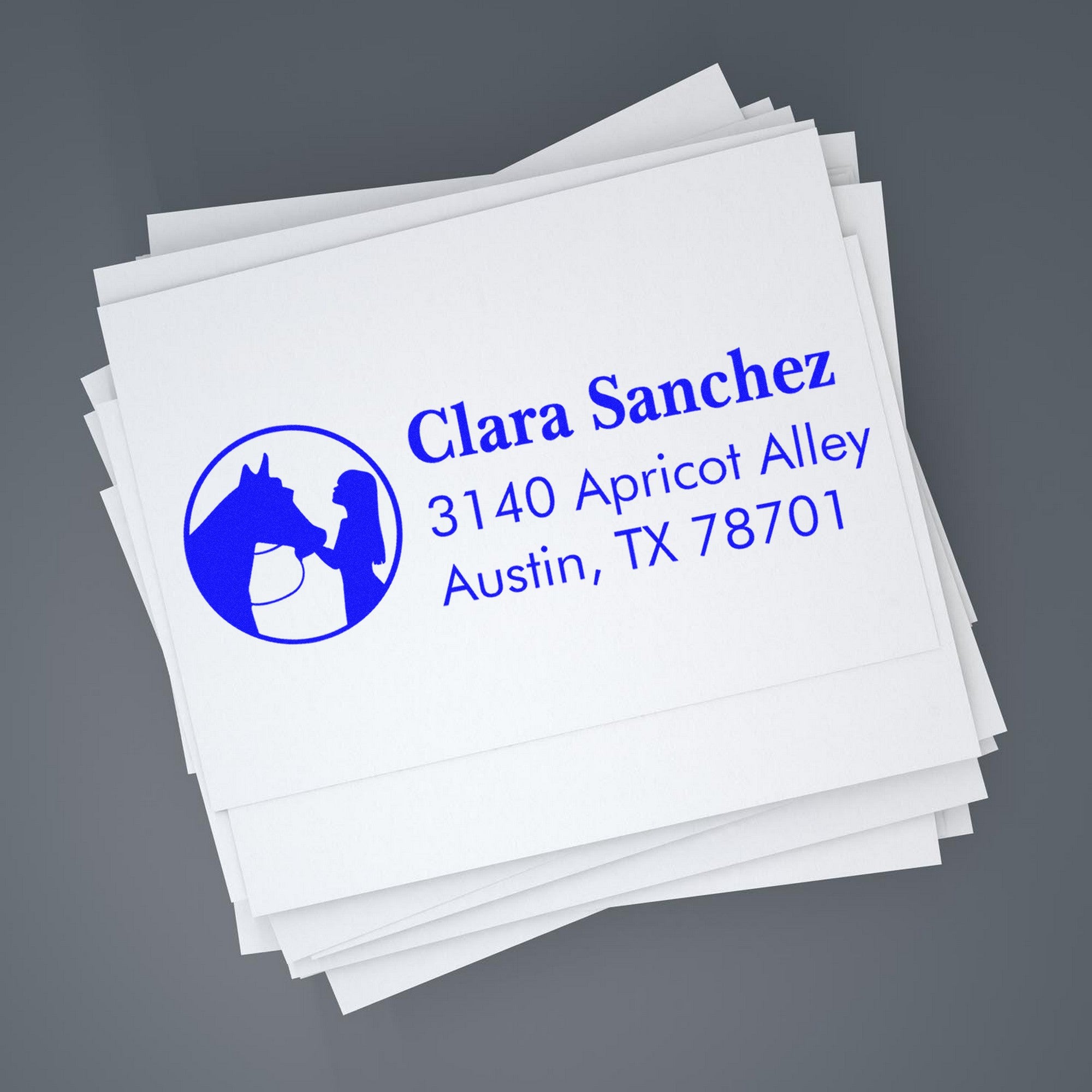 Dreamy Stardust Horse Personalized Address Return Rubber Stamp - Engineer Seal Stamps