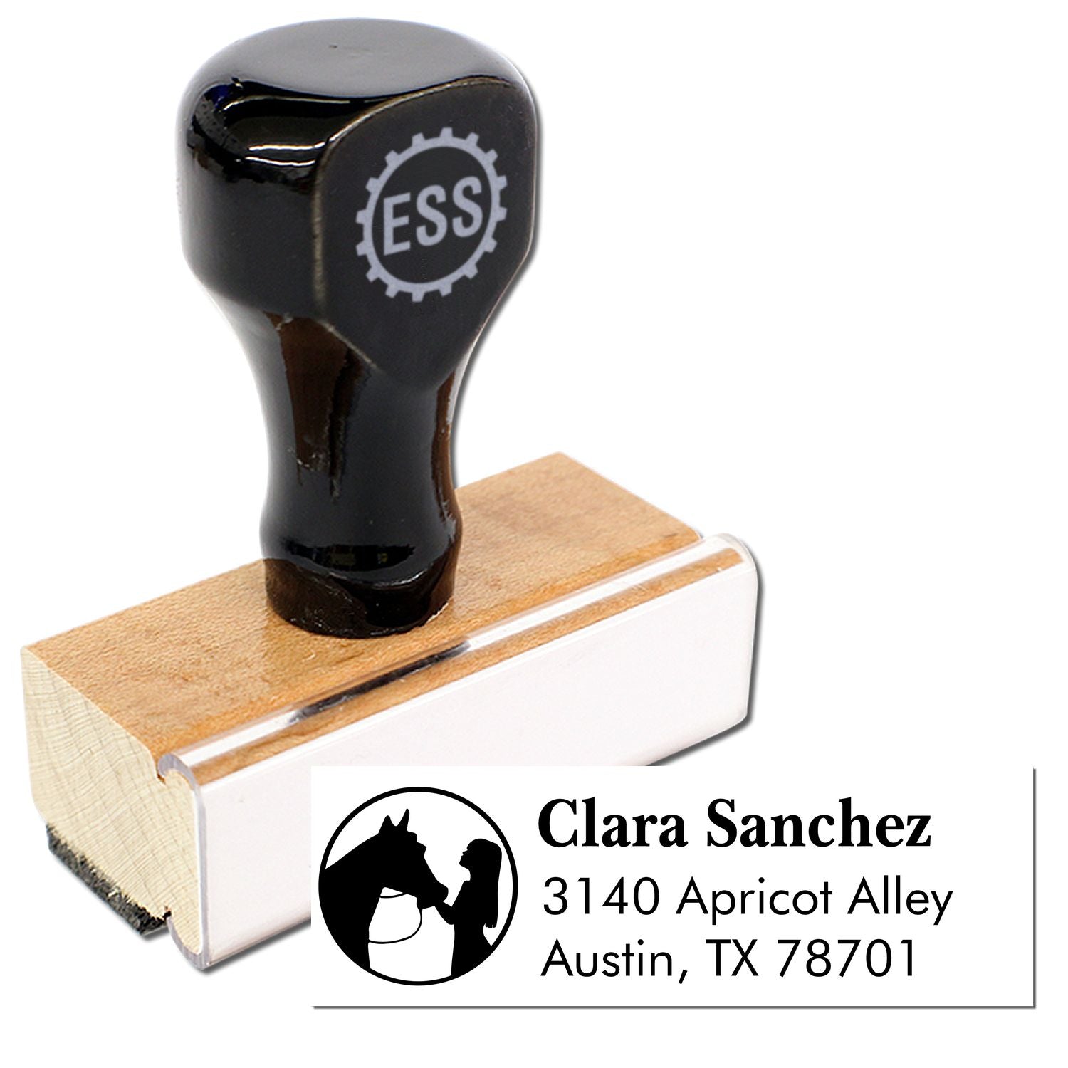 Dreamy Stardust Horse Personalized Address Return Rubber Stamp - Engineer Seal Stamps