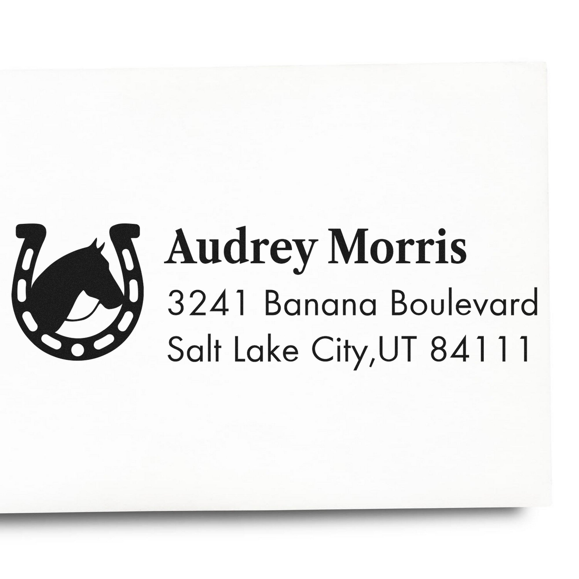 PSI Rustic Ranger Steed Customized Return Address Pre-Inked Stamp - Engineer Seal Stamps