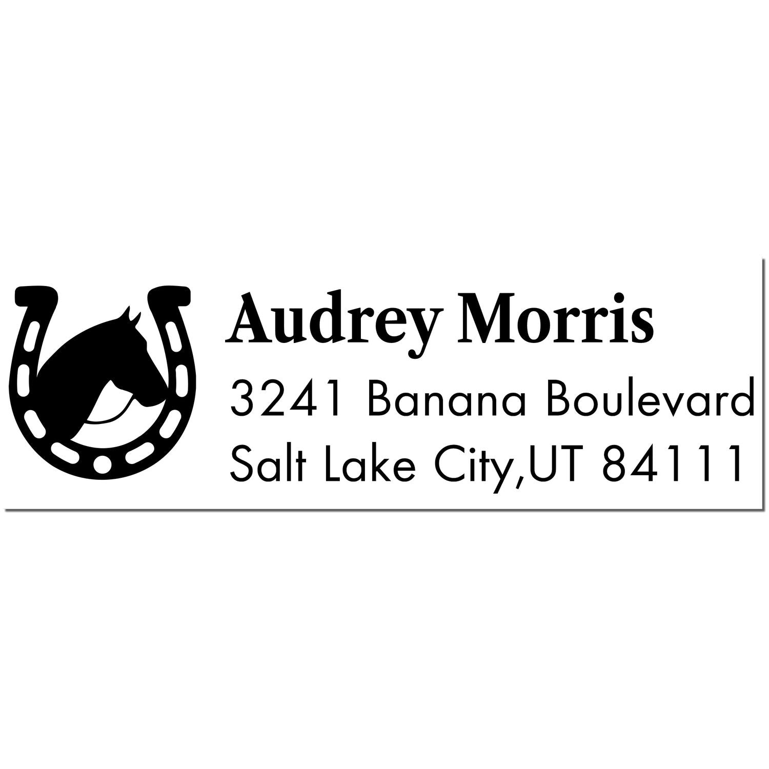 Rustic Ranger Horse Personalized Mailing Address Rubber Stamp - Engineer Seal Stamps