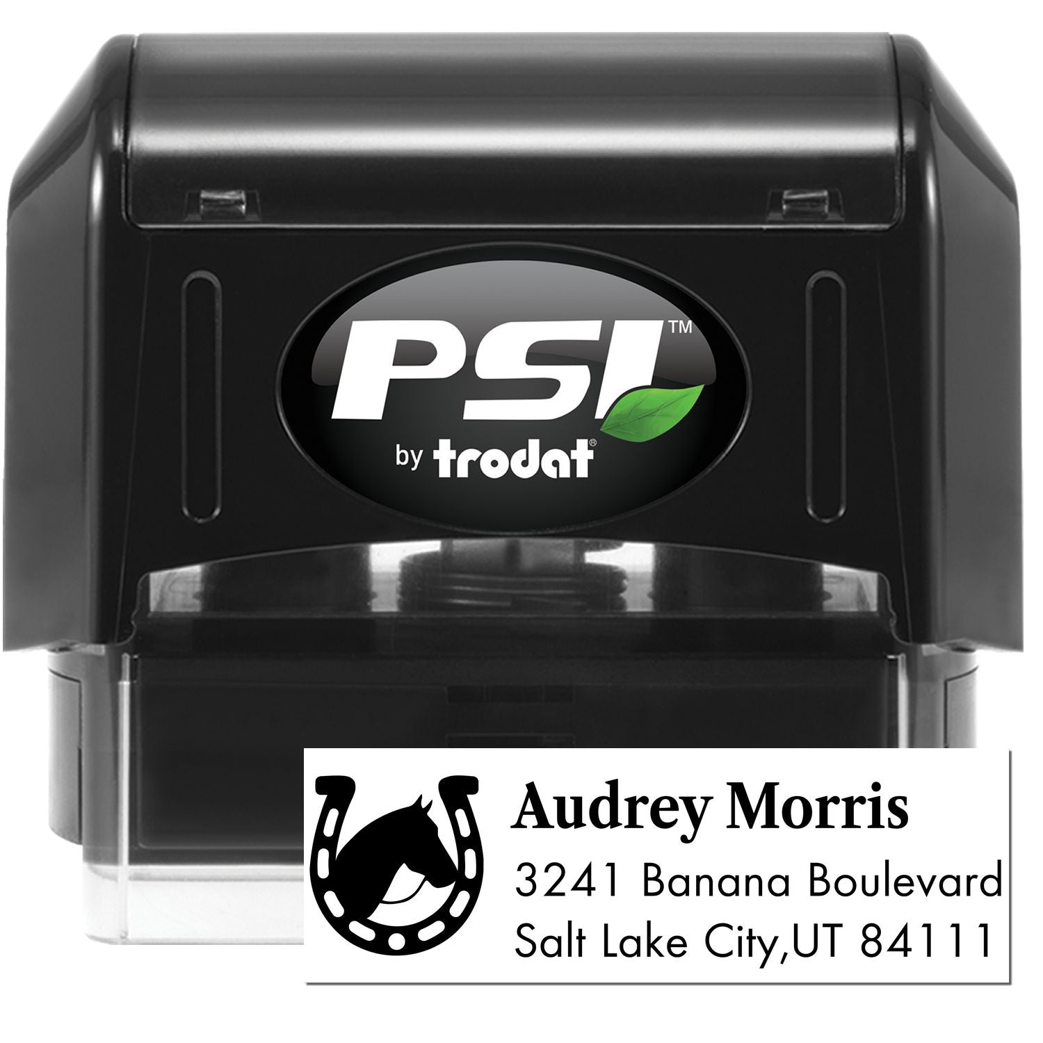 PSI Rustic Ranger Steed Customized Return Address Pre-Inked Stamp - Engineer Seal Stamps