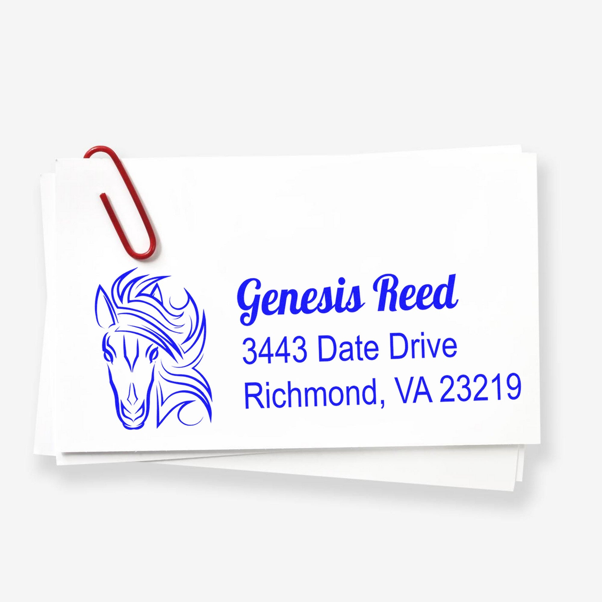 Self-Inking Spirited Spark Equestrian Customize Address Return Stamp - Engineer Seal Stamps