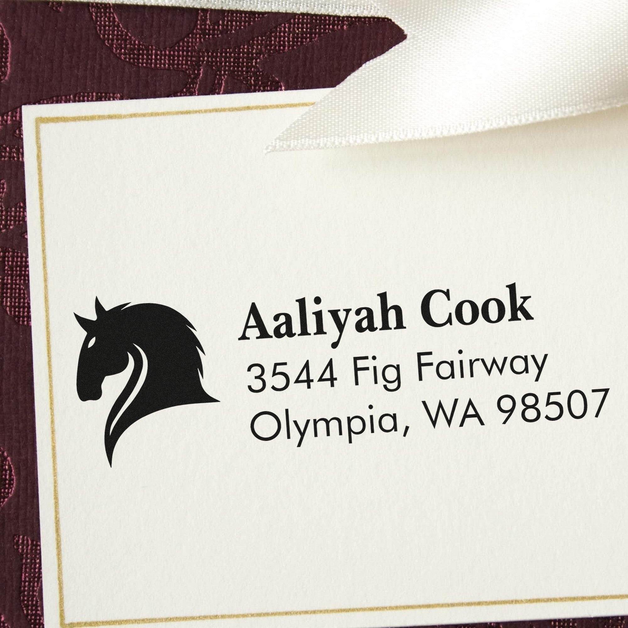Self-Inking Velvet Duchess Equestrian Customize Mailing Address Stamp - Engineer Seal Stamps