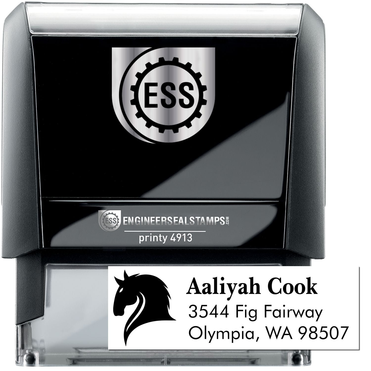 Self-Inking Velvet Duchess Equestrian Customize Mailing Address Stamp - Engineer Seal Stamps