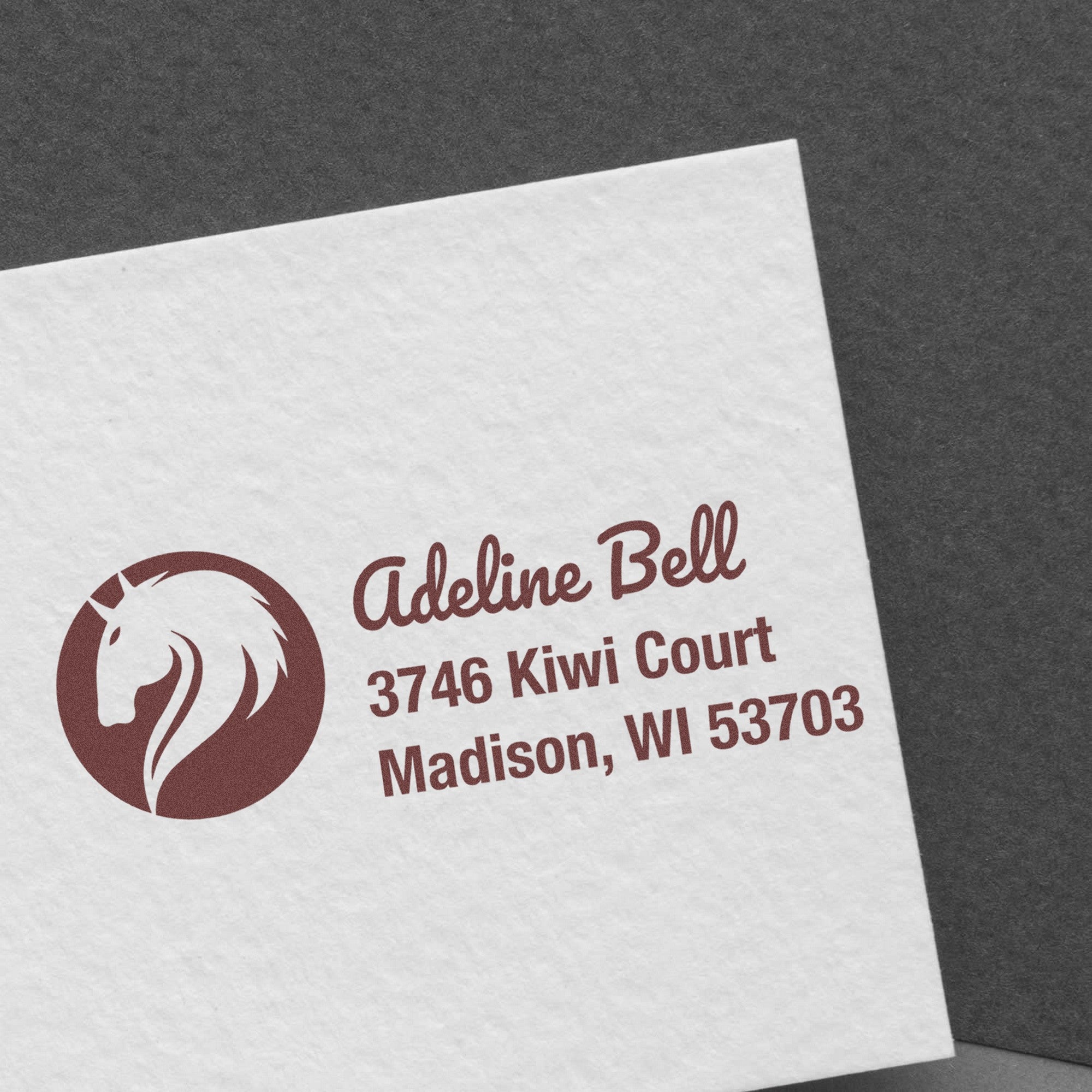 Sapphire Blue Horse Custom Address Rubber Stamp - Engineer Seal Stamps