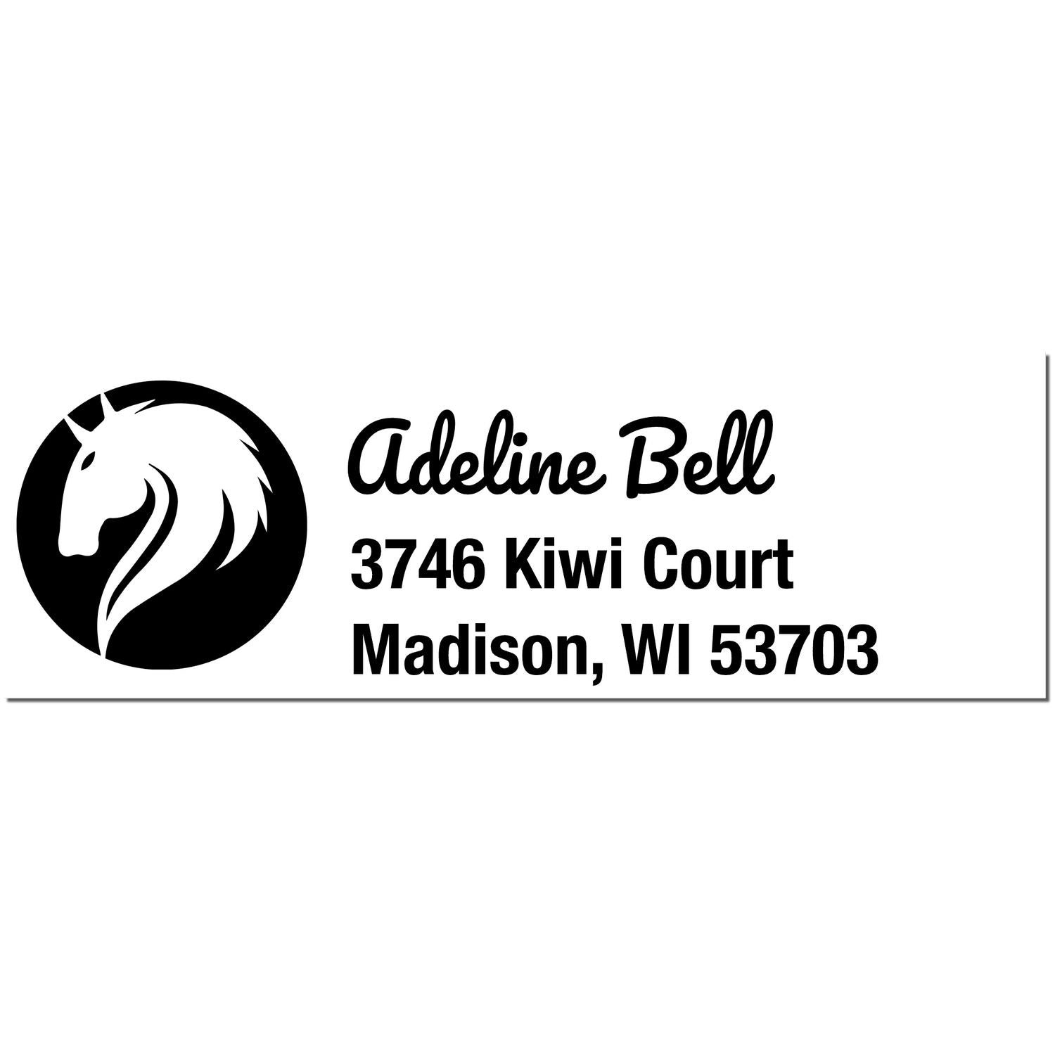 Sapphire Blue Horse Custom Address Rubber Stamp - Engineer Seal Stamps