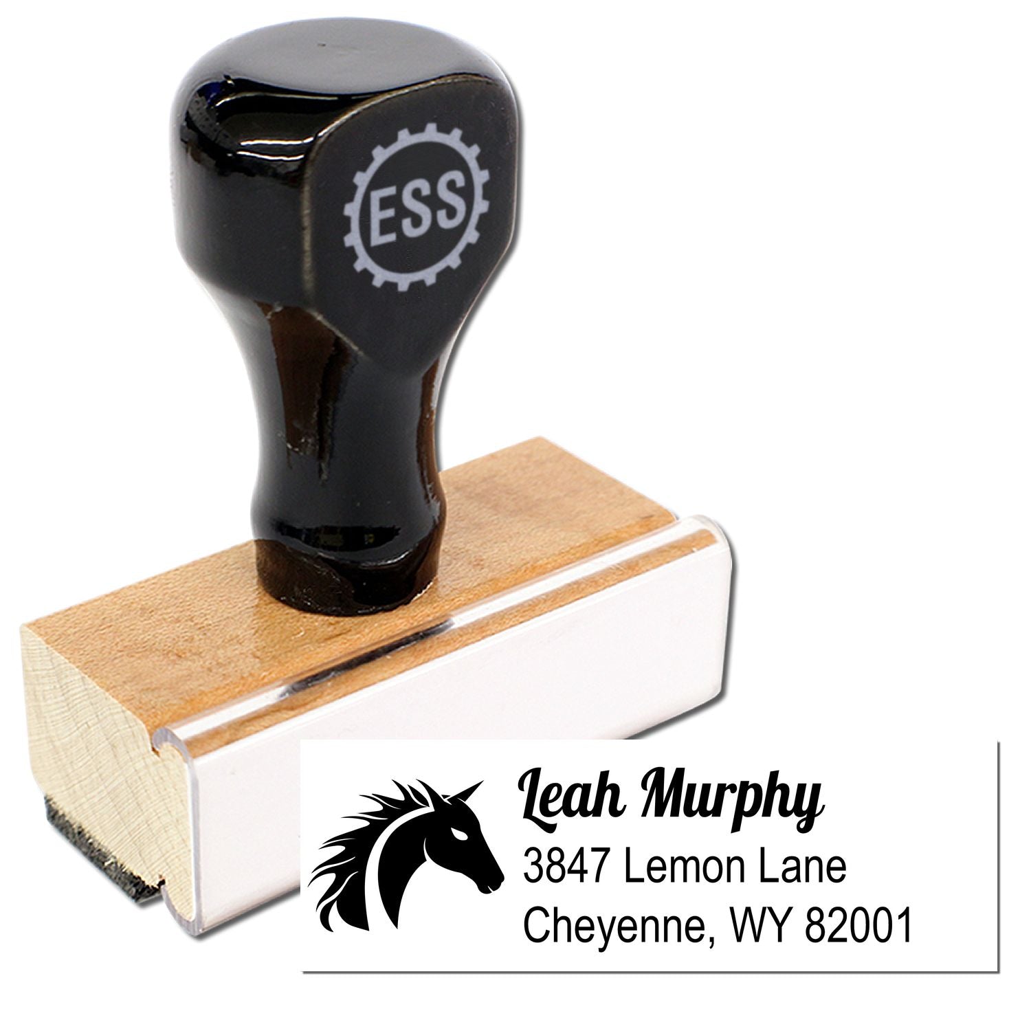 Emerald Green Horse Custom Return Address Rubber Stamp - Engineer Seal Stamps