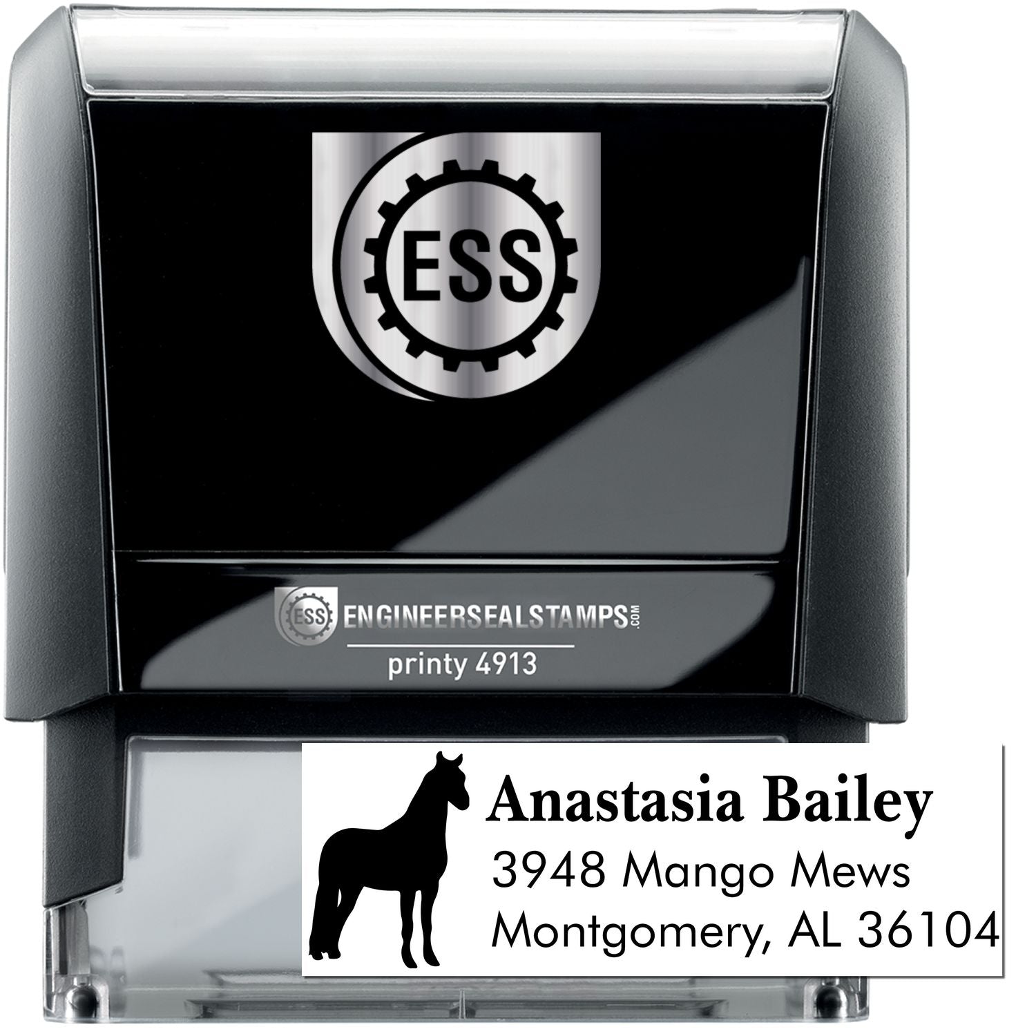Self-Inking Twinkling Twilight Equestrian Customize Address Label Stamp - Engineer Seal Stamps