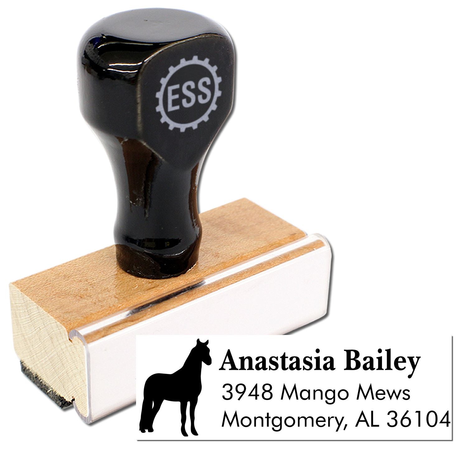 Twinkling Twilight Horse Custom Name and Address Rubber Stamp - Engineer Seal Stamps