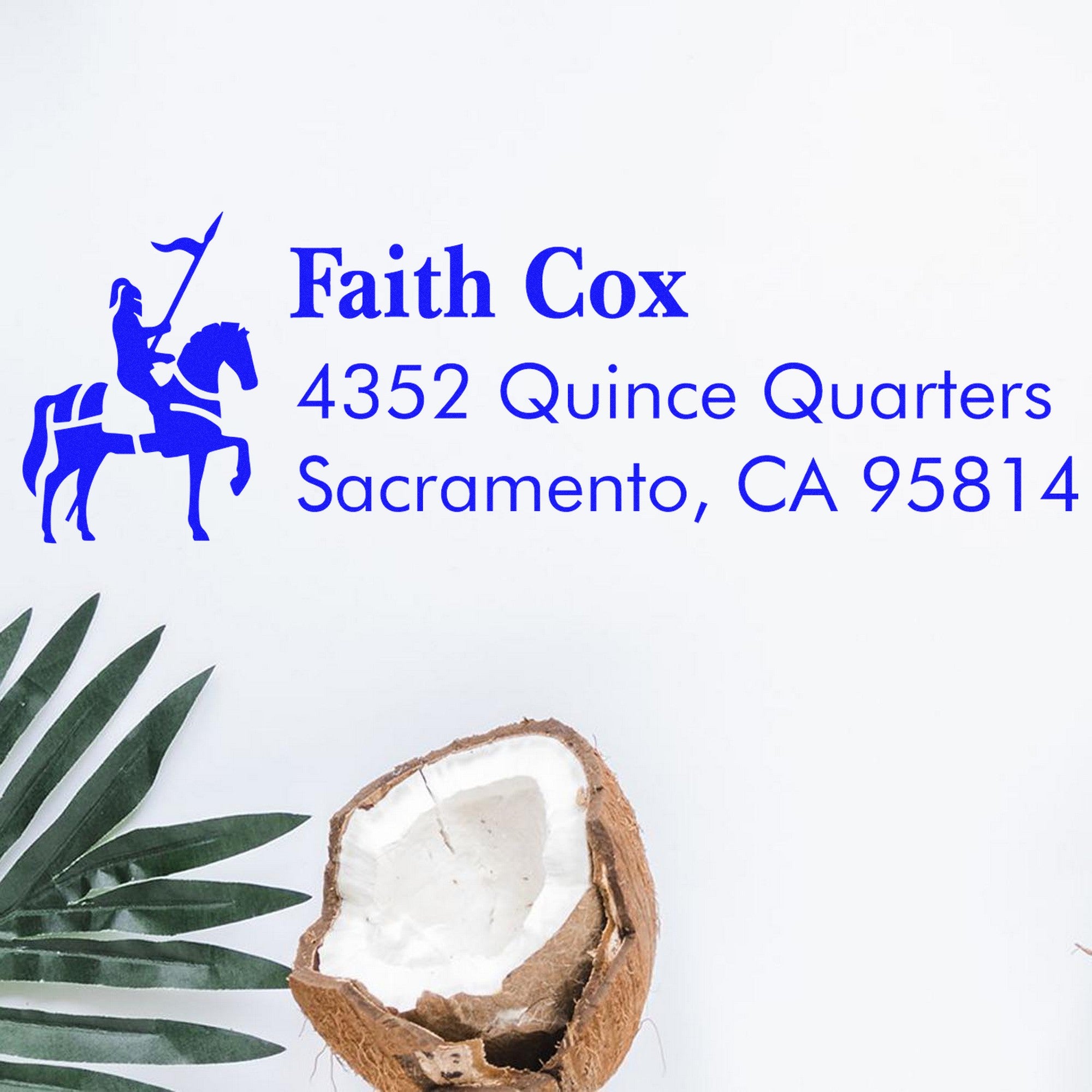 Gallant Knight Horse Custom Address Return Rubber Stamp - Engineer Seal Stamps