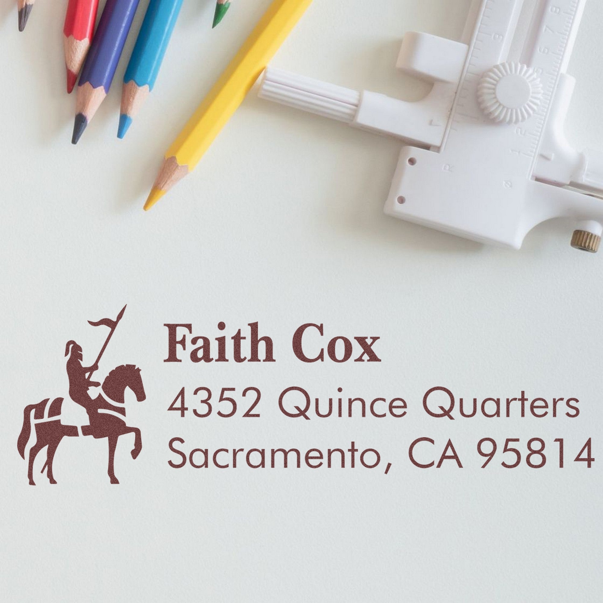 Gallant Knight Horse Custom Address Return Rubber Stamp - Engineer Seal Stamps